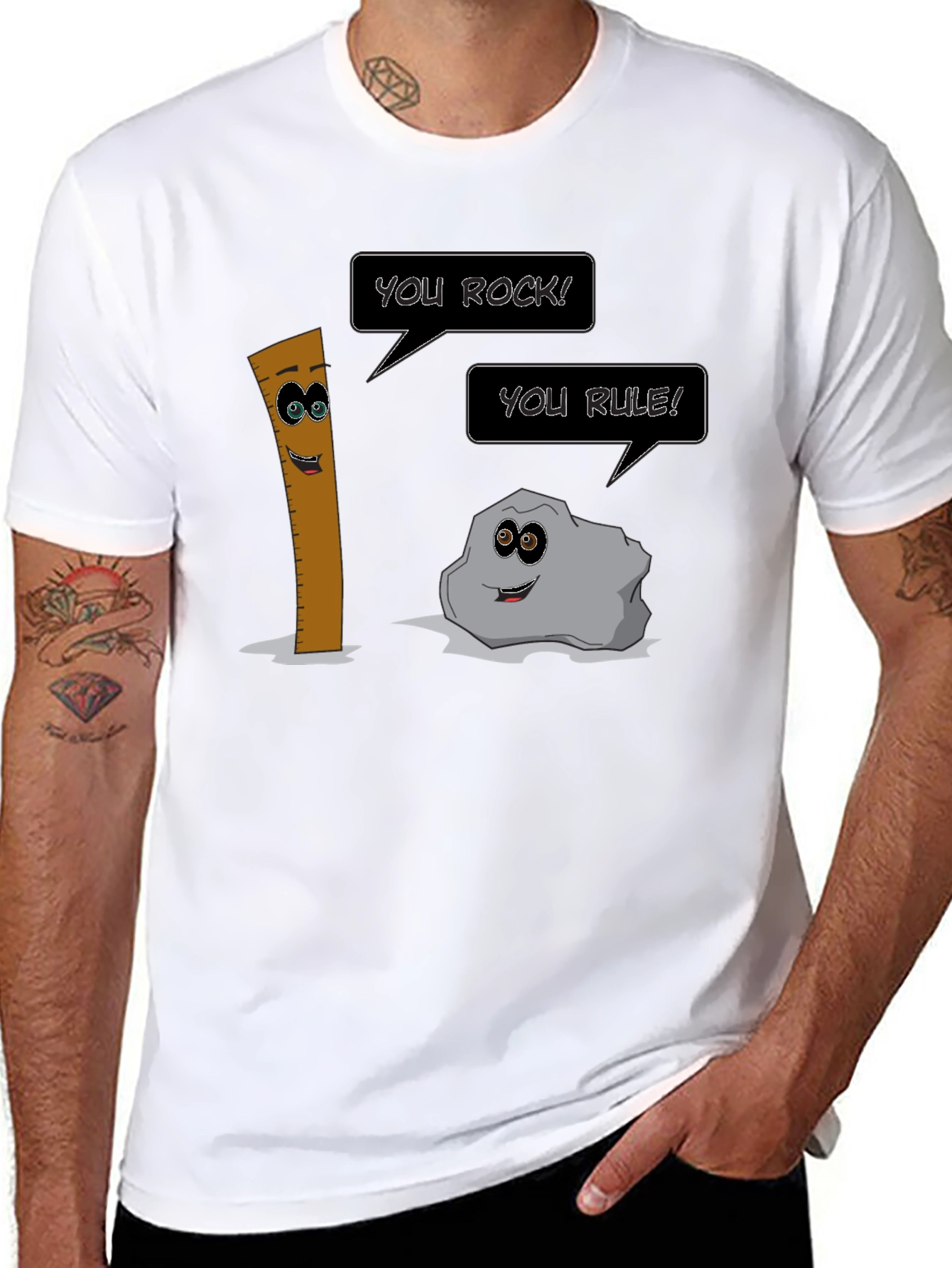 Funny Pun T-Shirt: You Rock! You Rule!