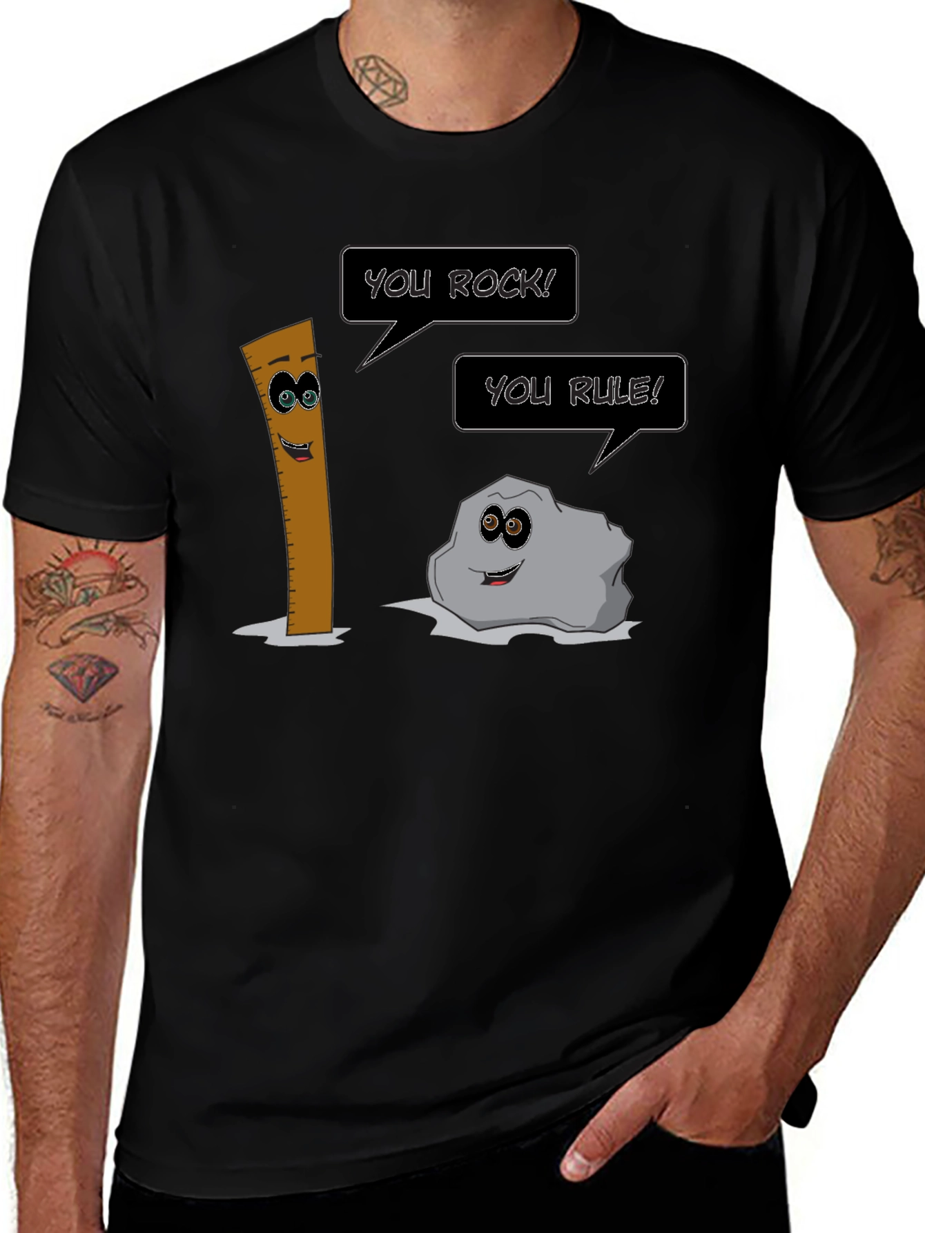 Funny Pun T-Shirt: You Rock! You Rule!