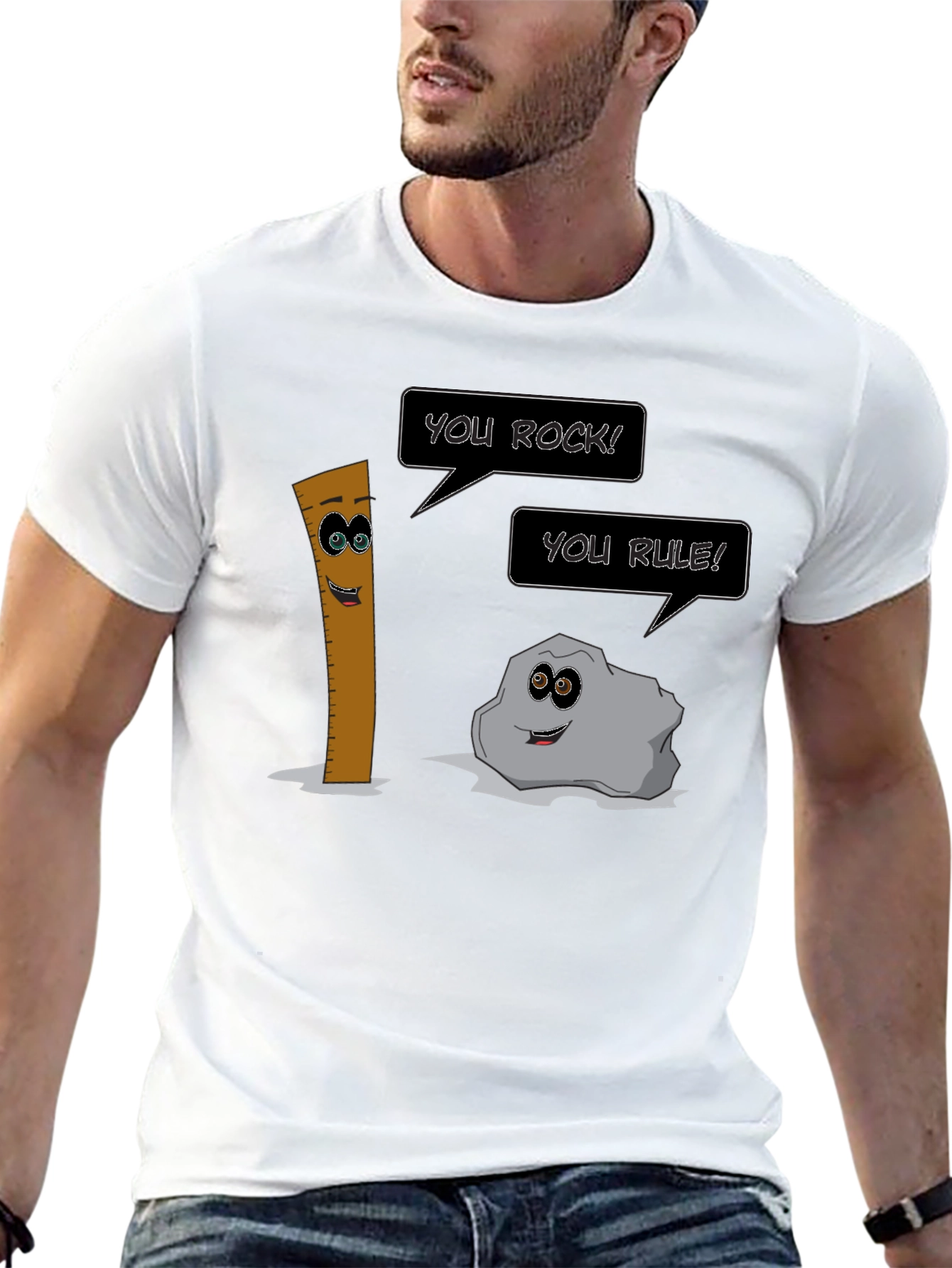 Funny Pun T-Shirt: You Rock! You Rule!