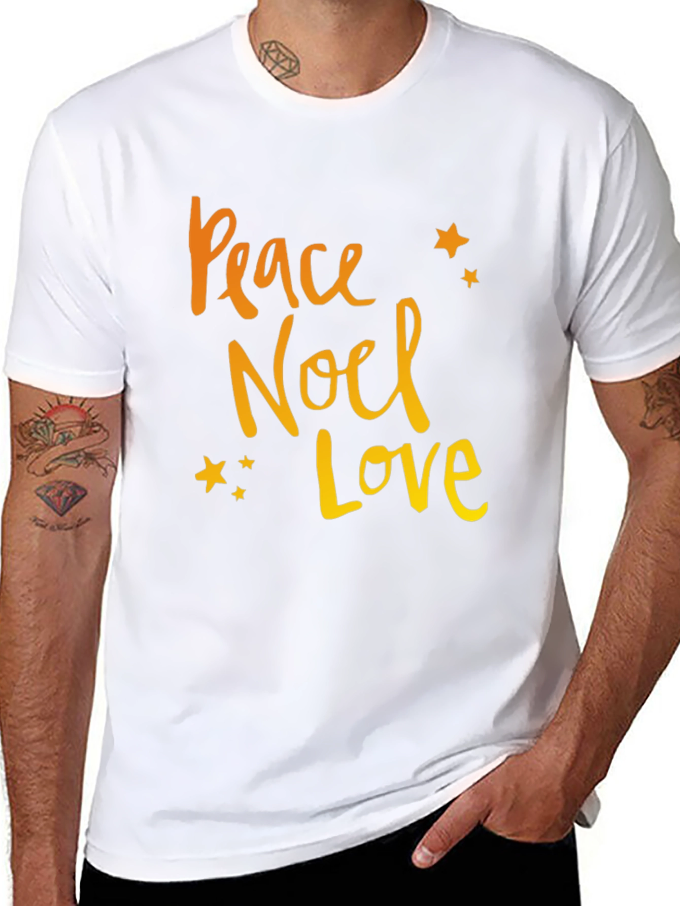 Peace Noel Love Black Graphic Tee