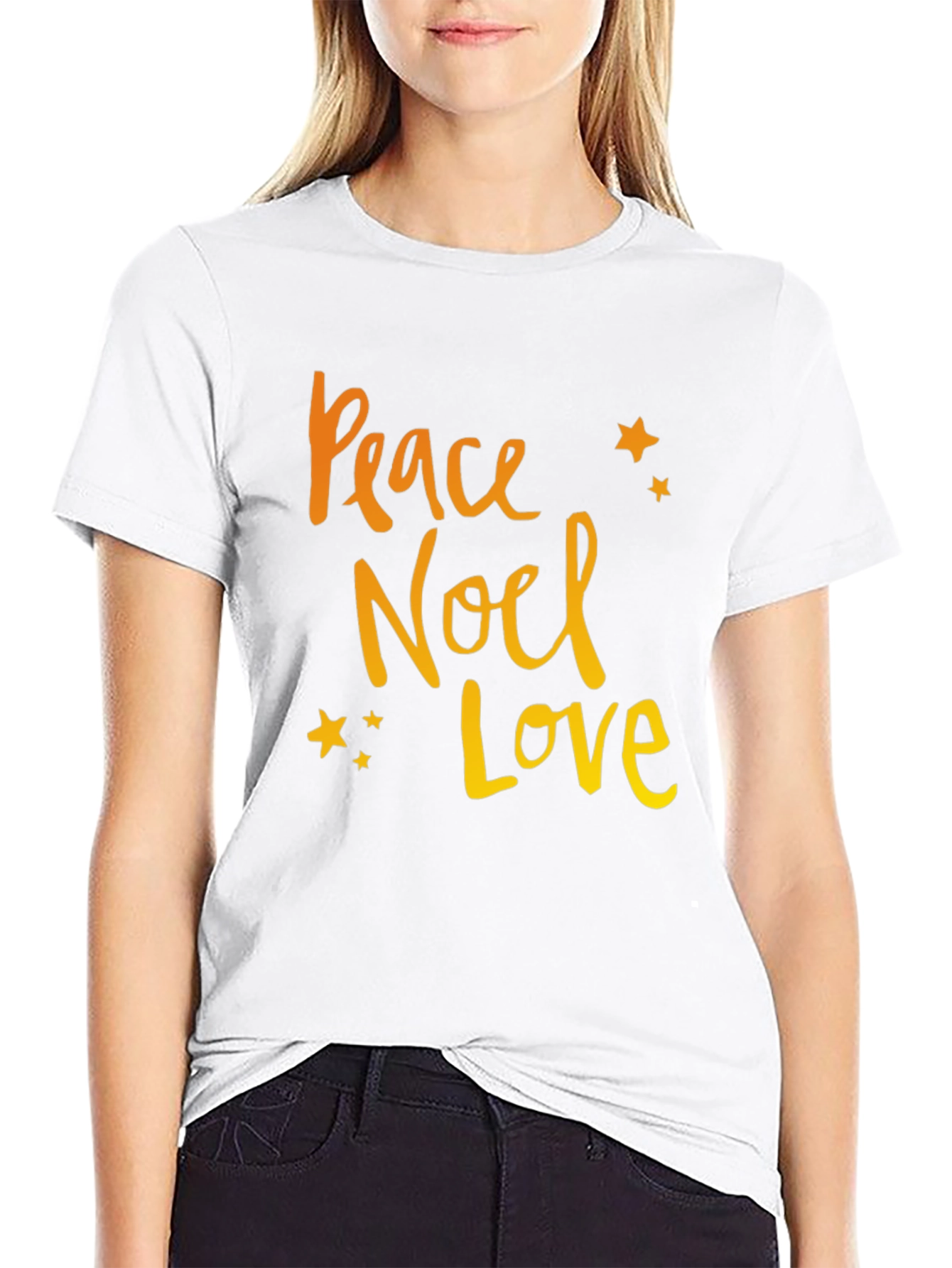 Peace Noel Love Black Graphic Tee
