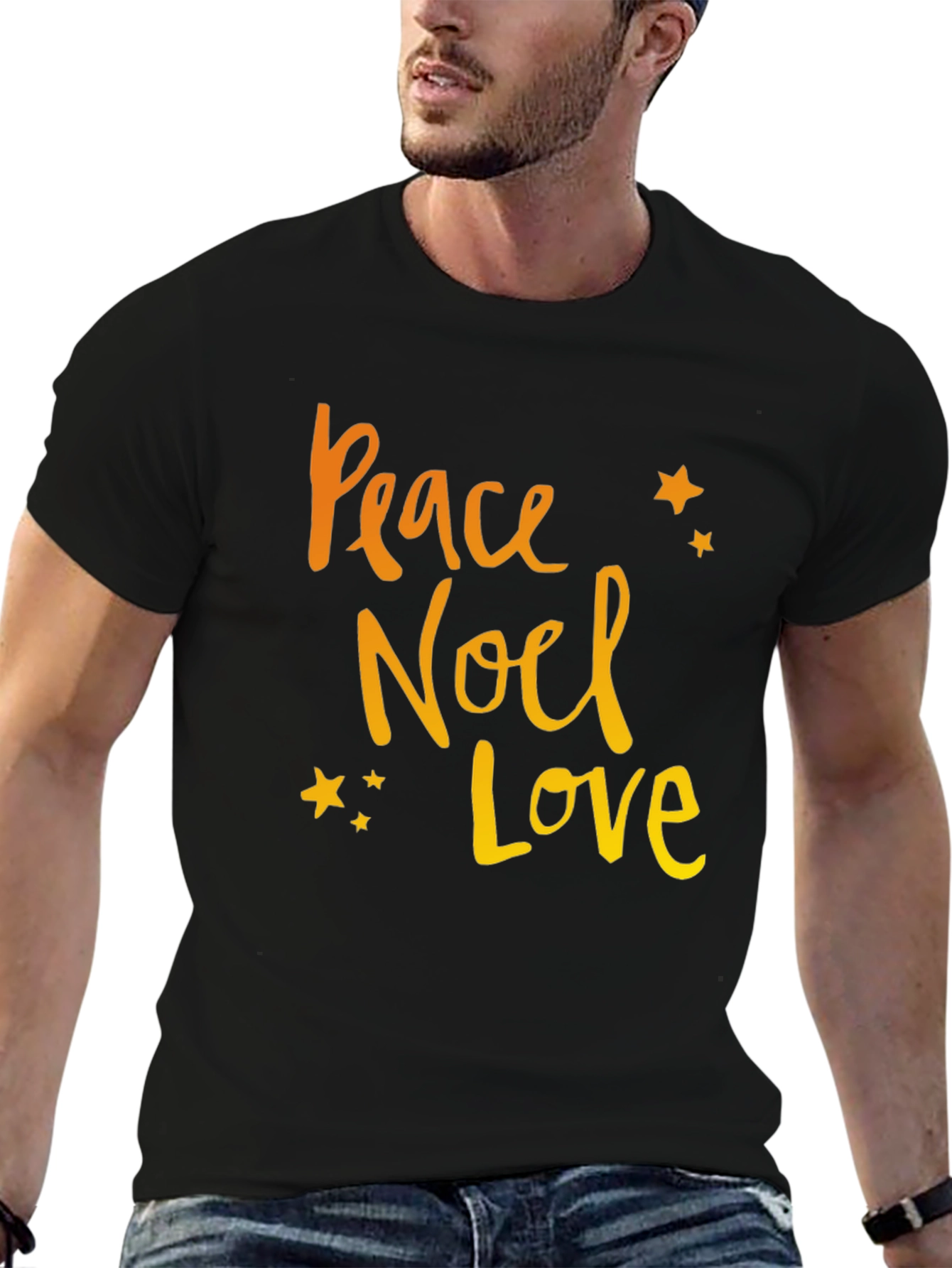 Peace Noel Love Black Graphic Tee