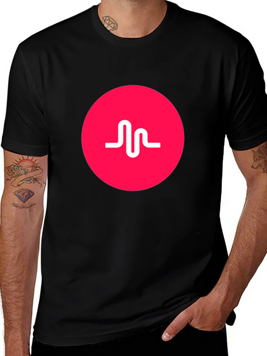 Black T-Shirt with Pink Musical.ly Logo