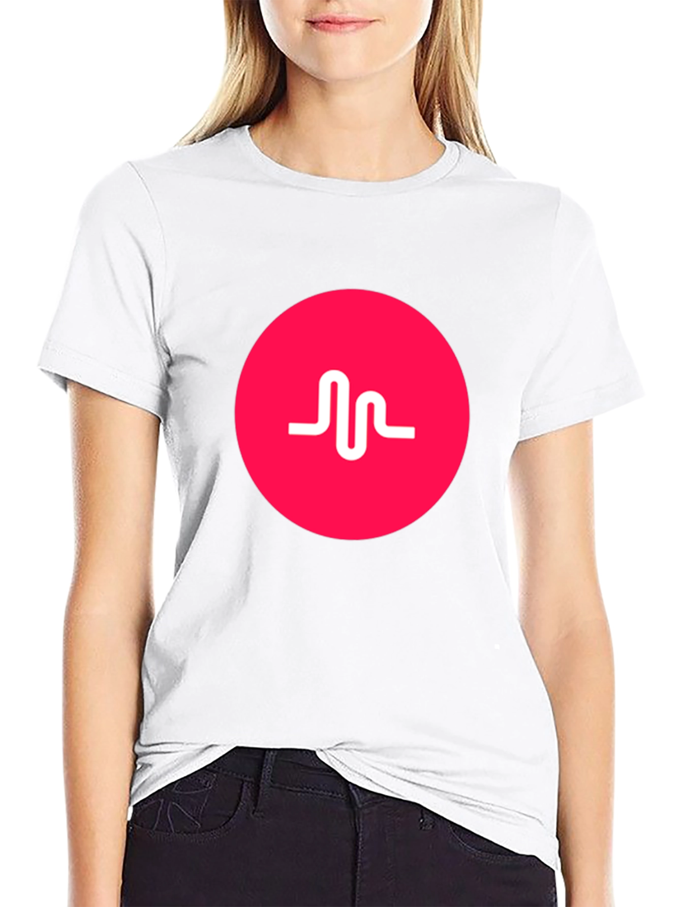 Black T-Shirt with Pink Musical.ly Logo
