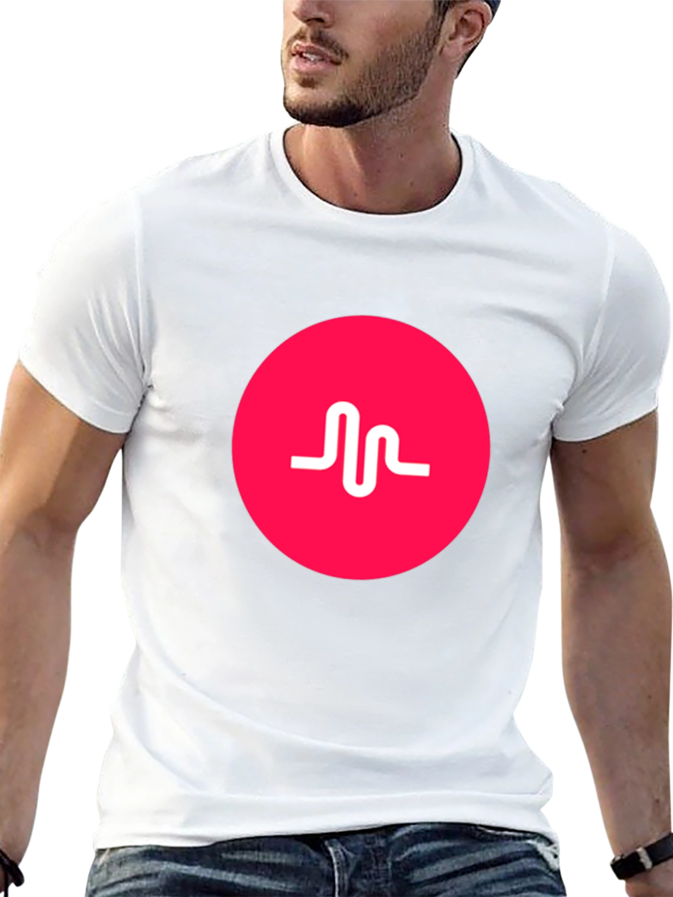 Black T-Shirt with Pink Musical.ly Logo