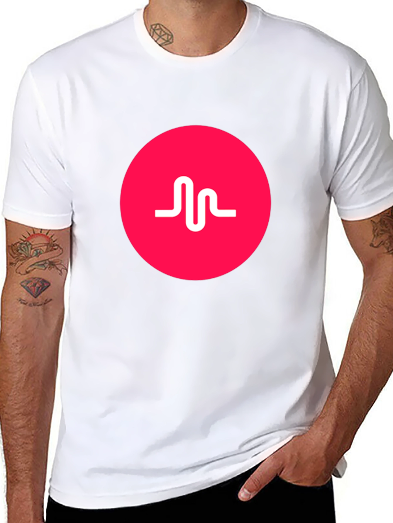 Black T-Shirt with Pink Musical.ly Logo