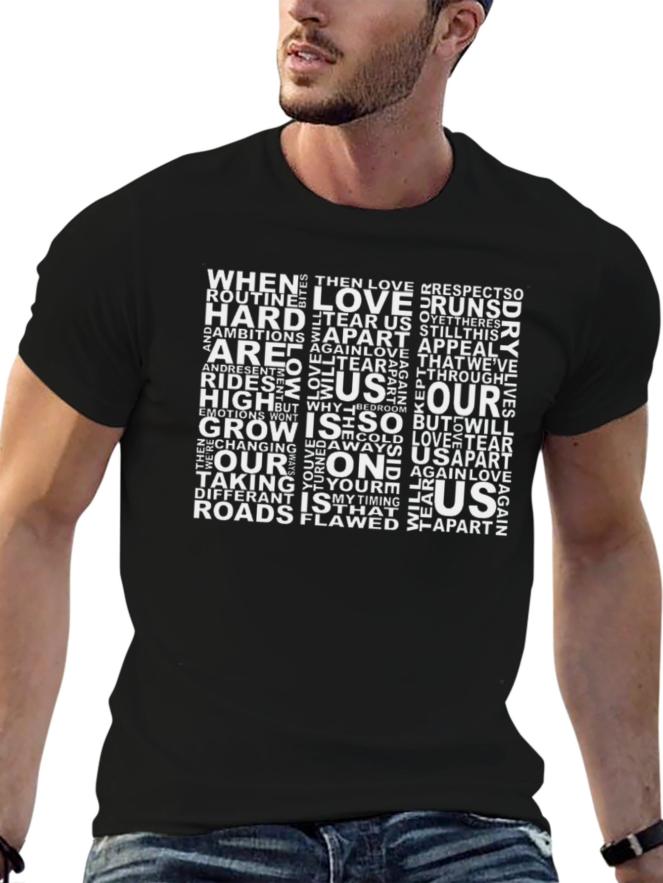 Word Art Graphic Tee - Black