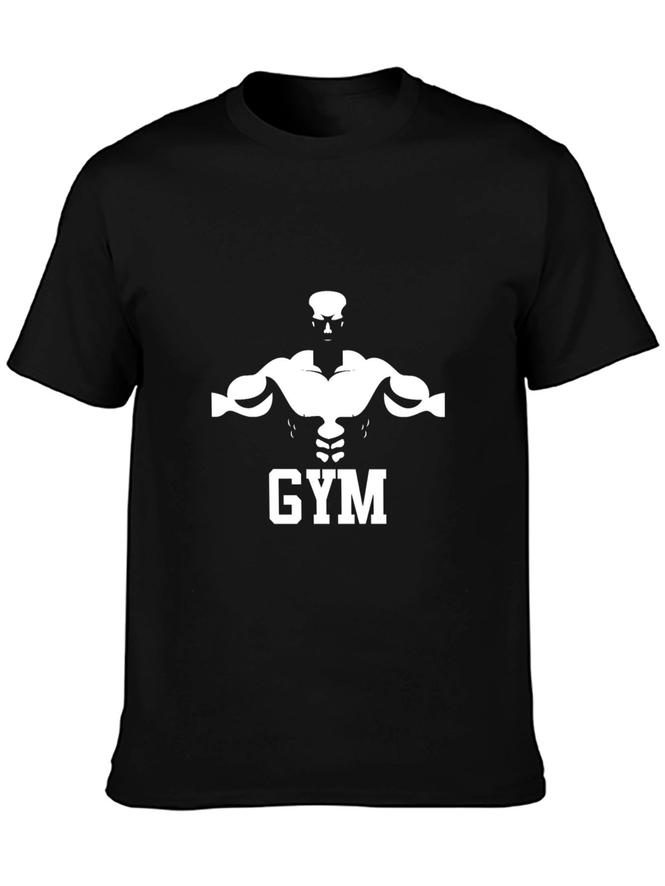 Gym Motivation Tee - Bodybuilder Silhouette Black T-Shirt