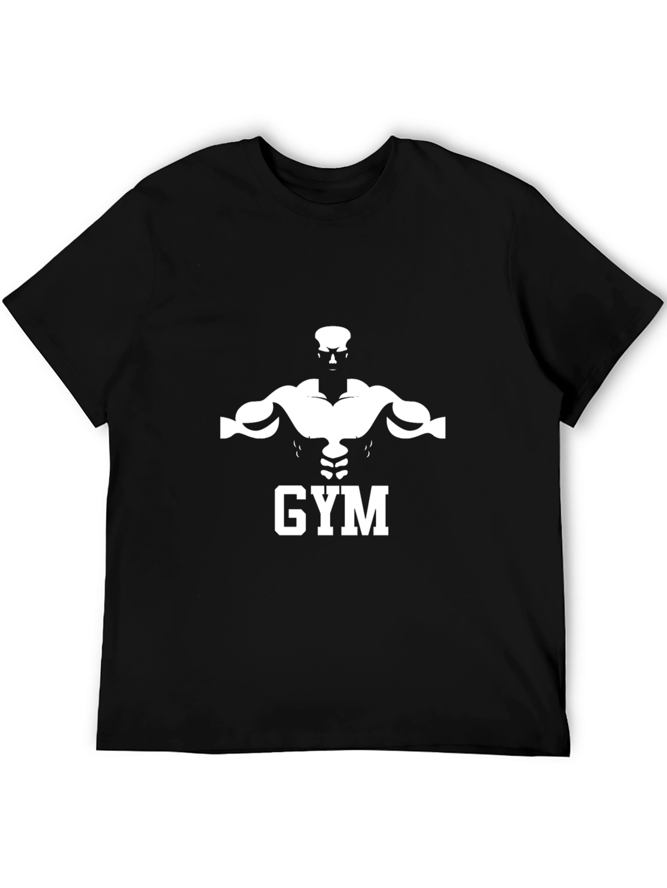 Gym Motivation Tee - Bodybuilder Silhouette Black T-Shirt