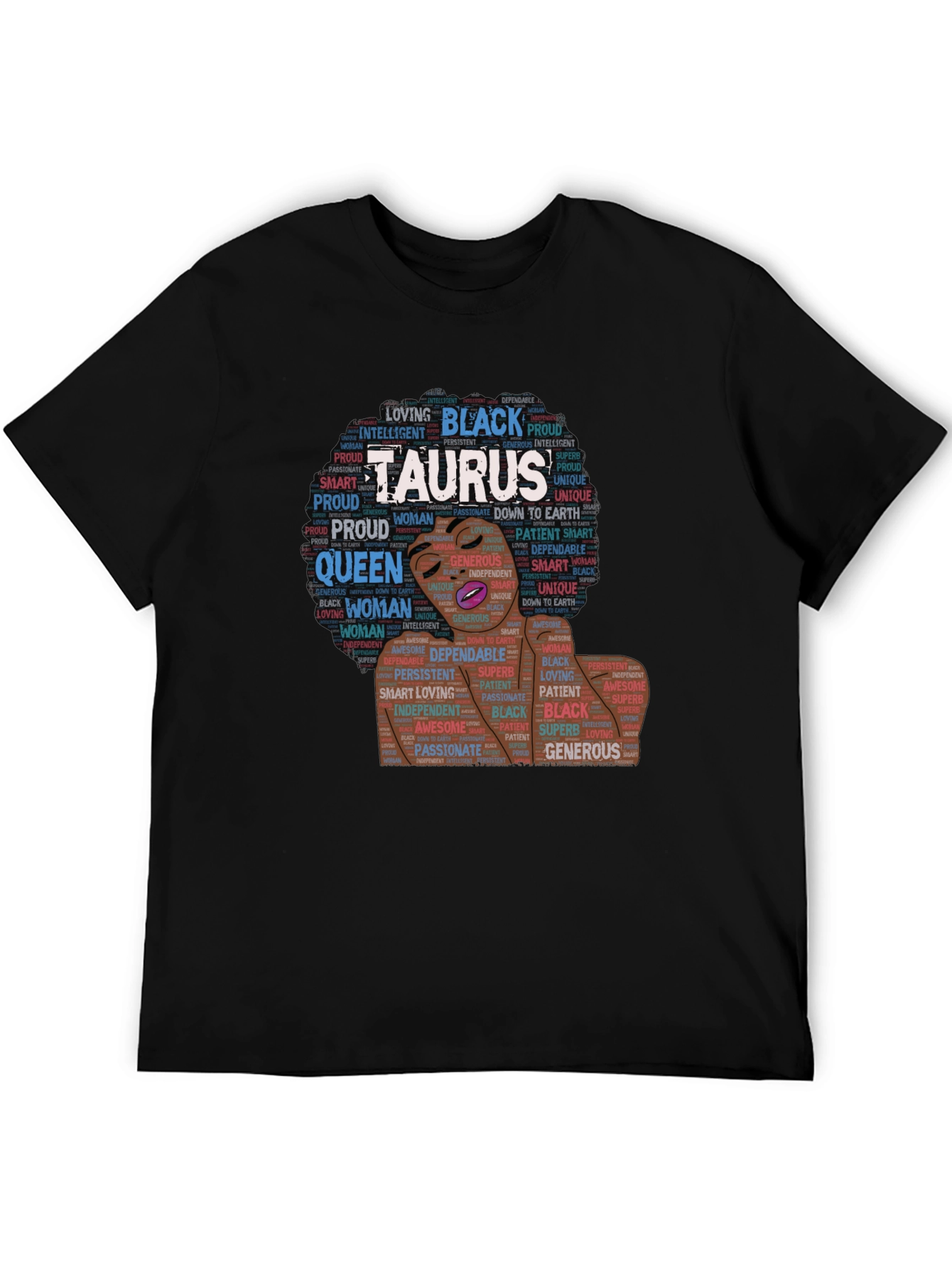 Taurus Black Woman Zodiac T-Shirt