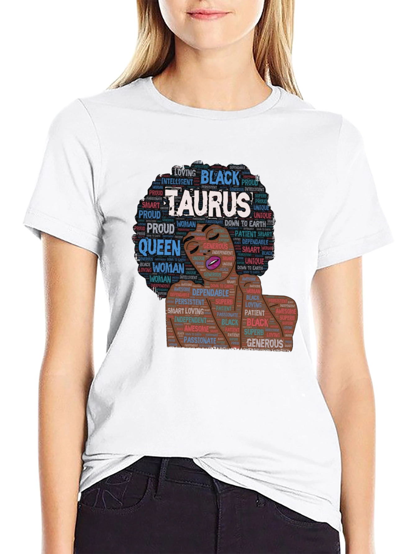 Taurus Black Woman Zodiac T-Shirt