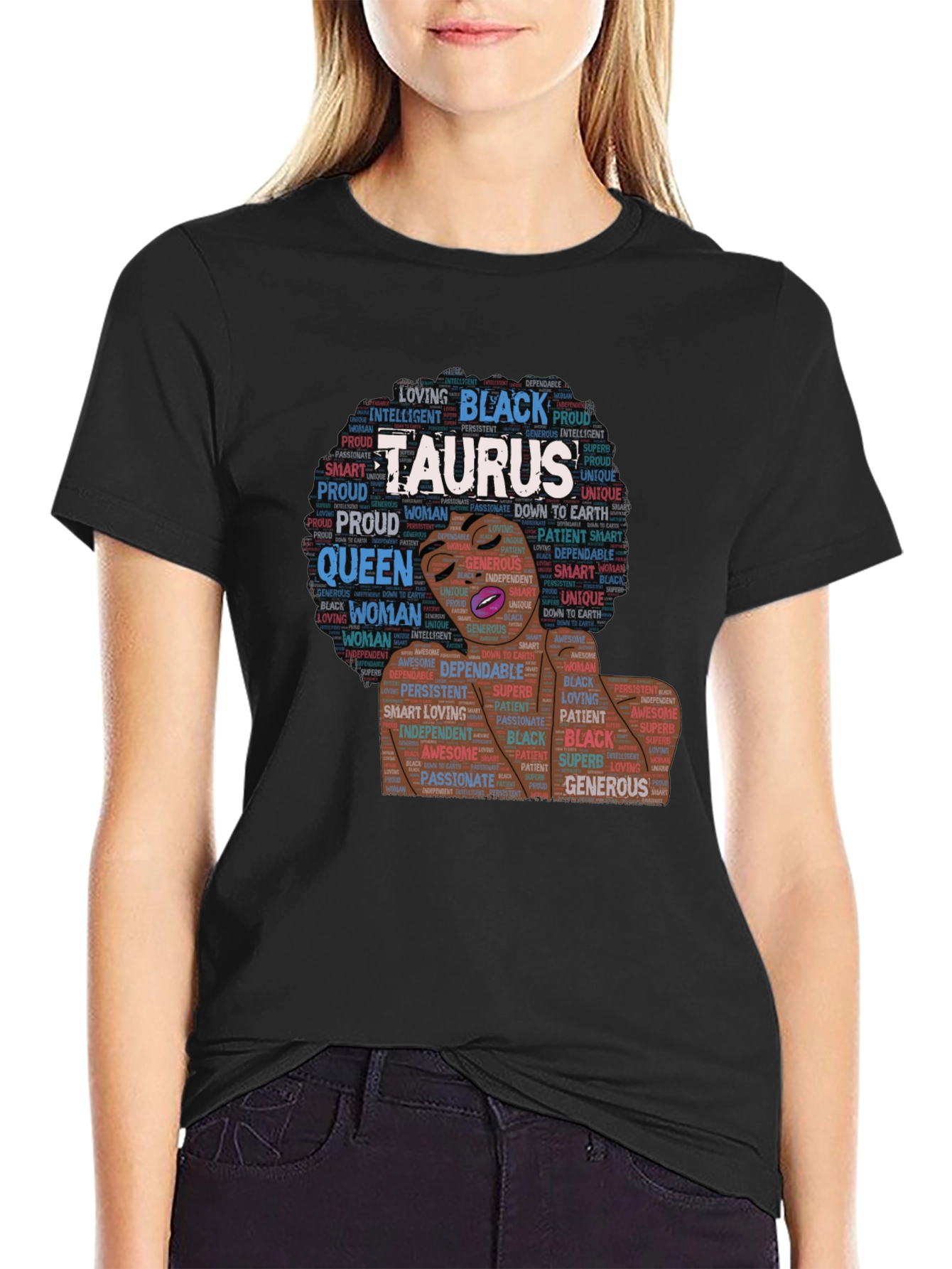 Taurus Black Woman Zodiac T-Shirt