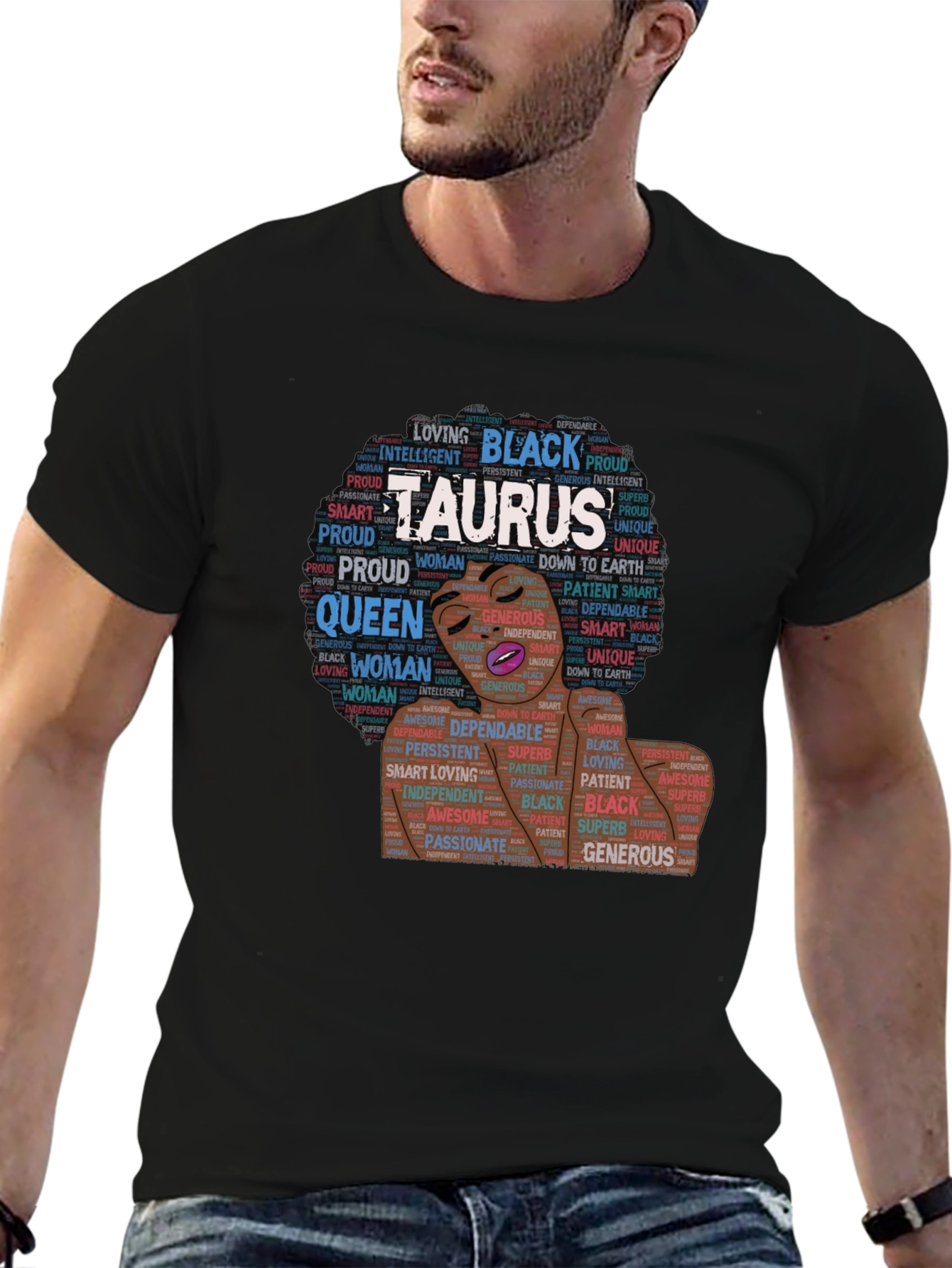 Taurus Black Woman Zodiac T-Shirt