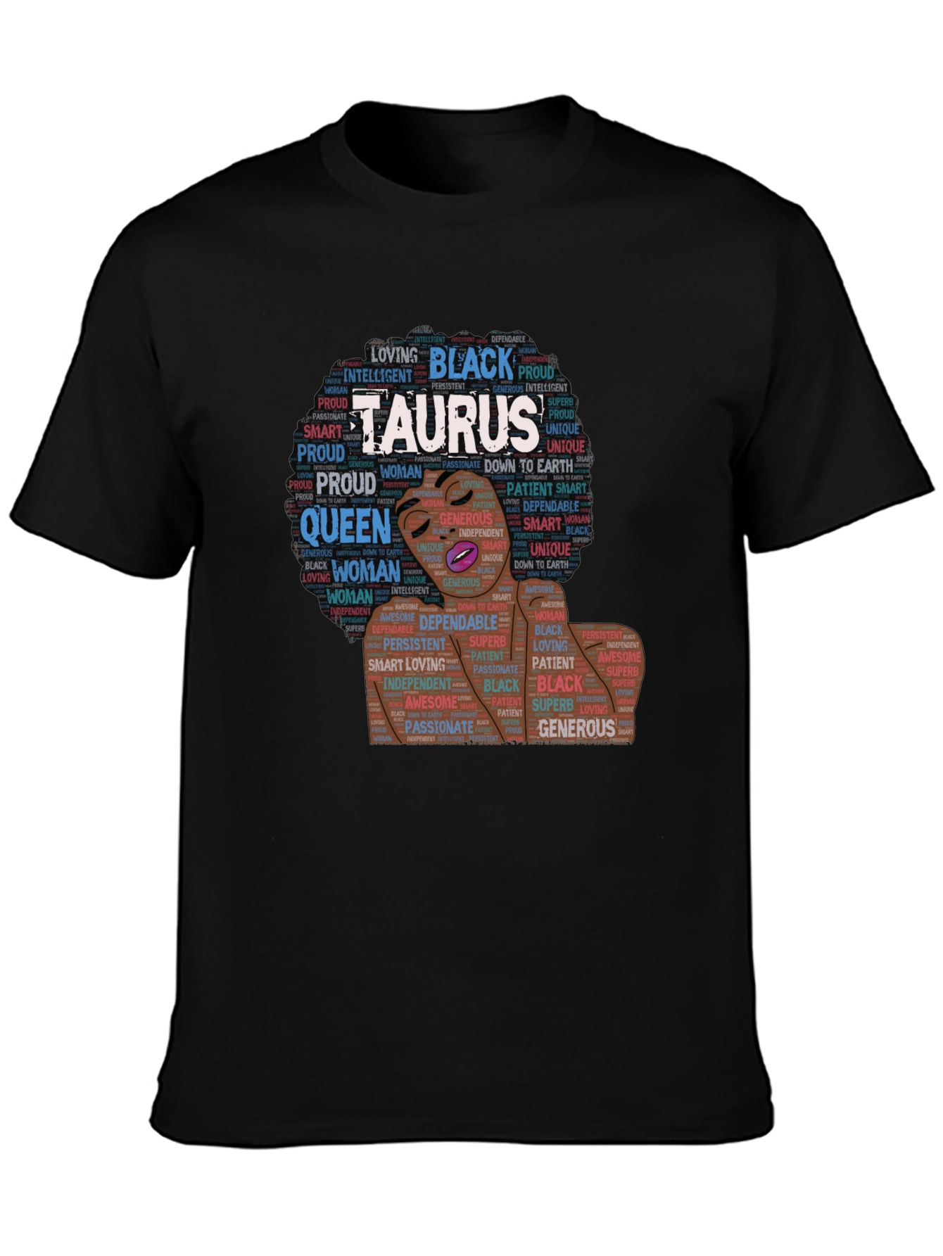 Taurus Black Woman Zodiac T-Shirt