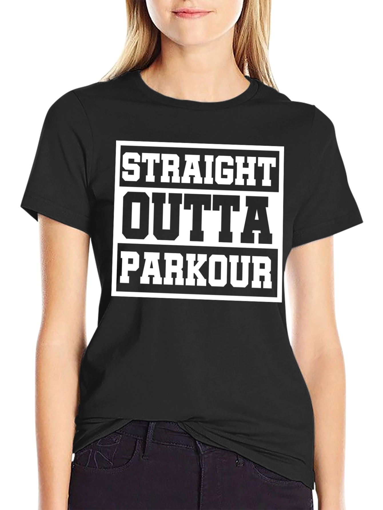 Straight Outta Parkour T-Shirt - Black