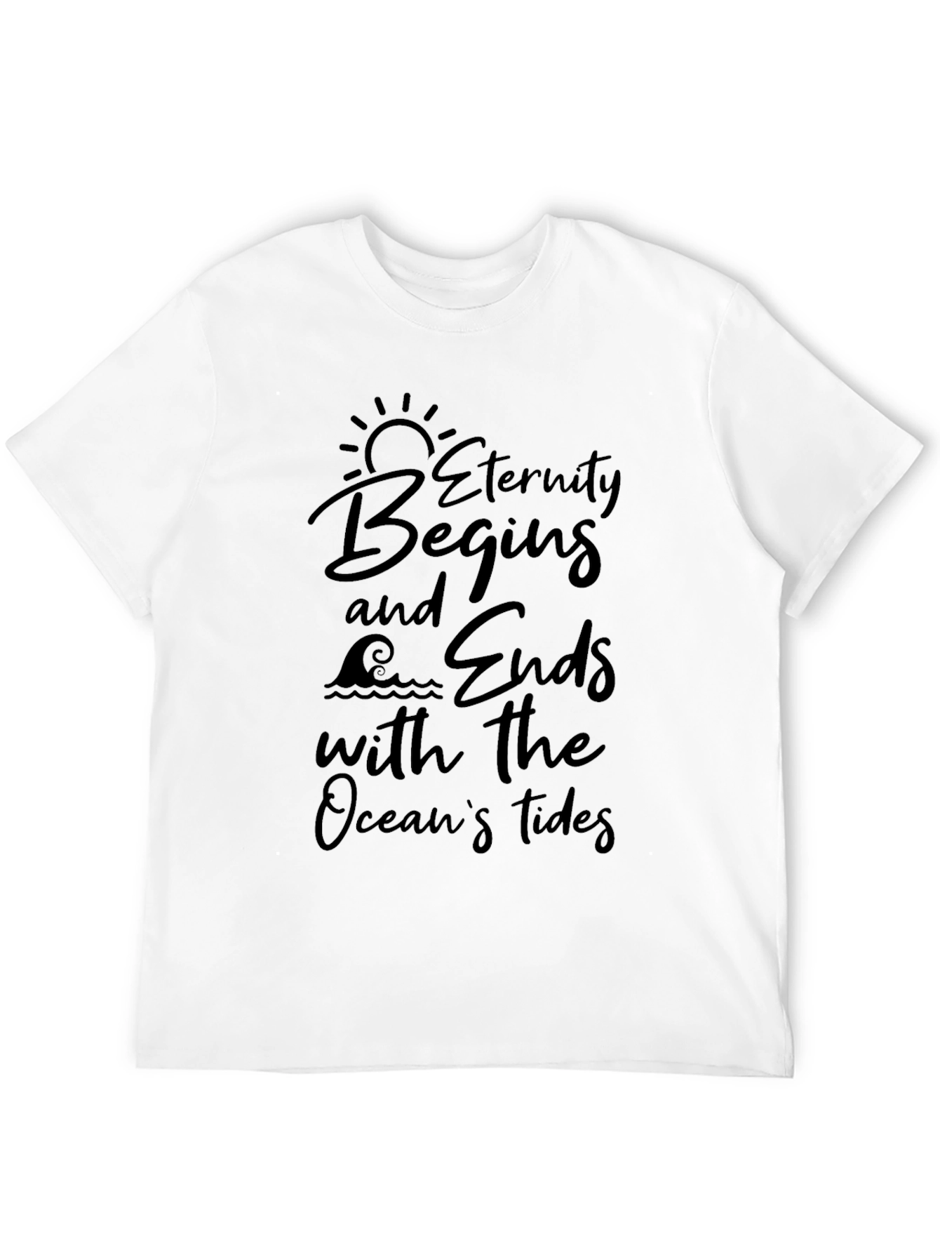 Eternity Begins Ocean Tides Black Graphic Tee