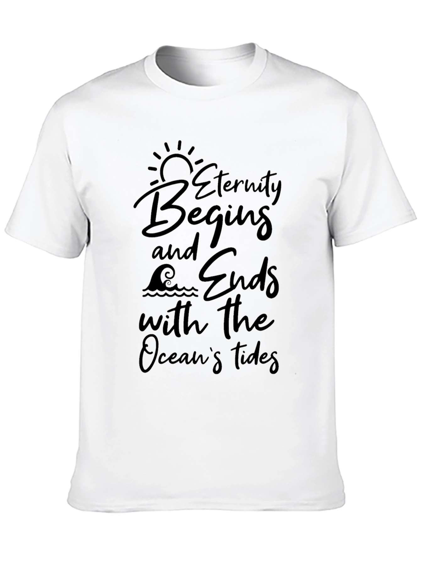 Eternity Begins Ocean Tides Black Graphic Tee