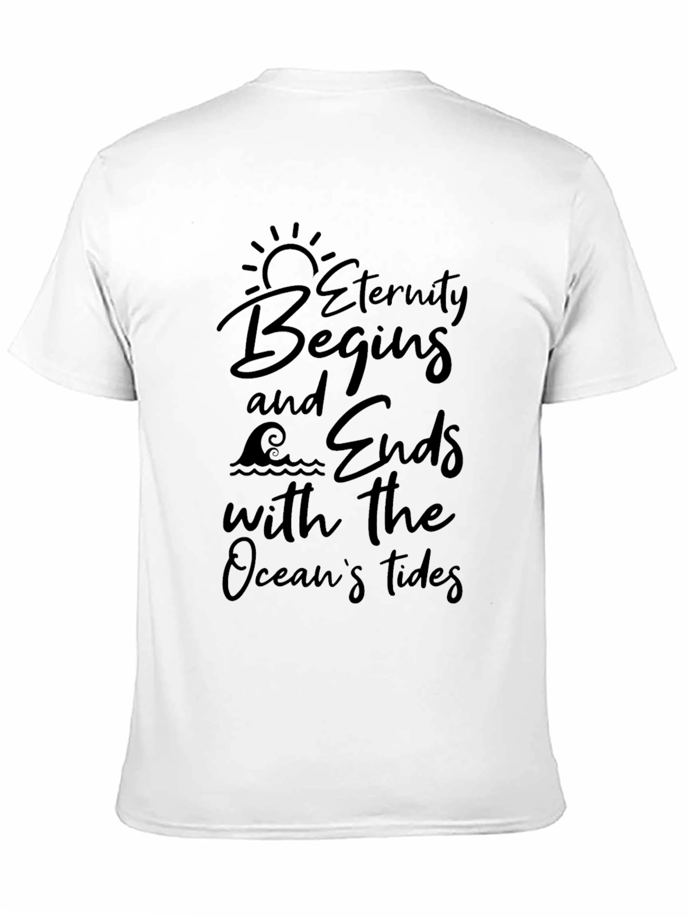 Eternity Begins Ocean Tides Black Graphic Tee