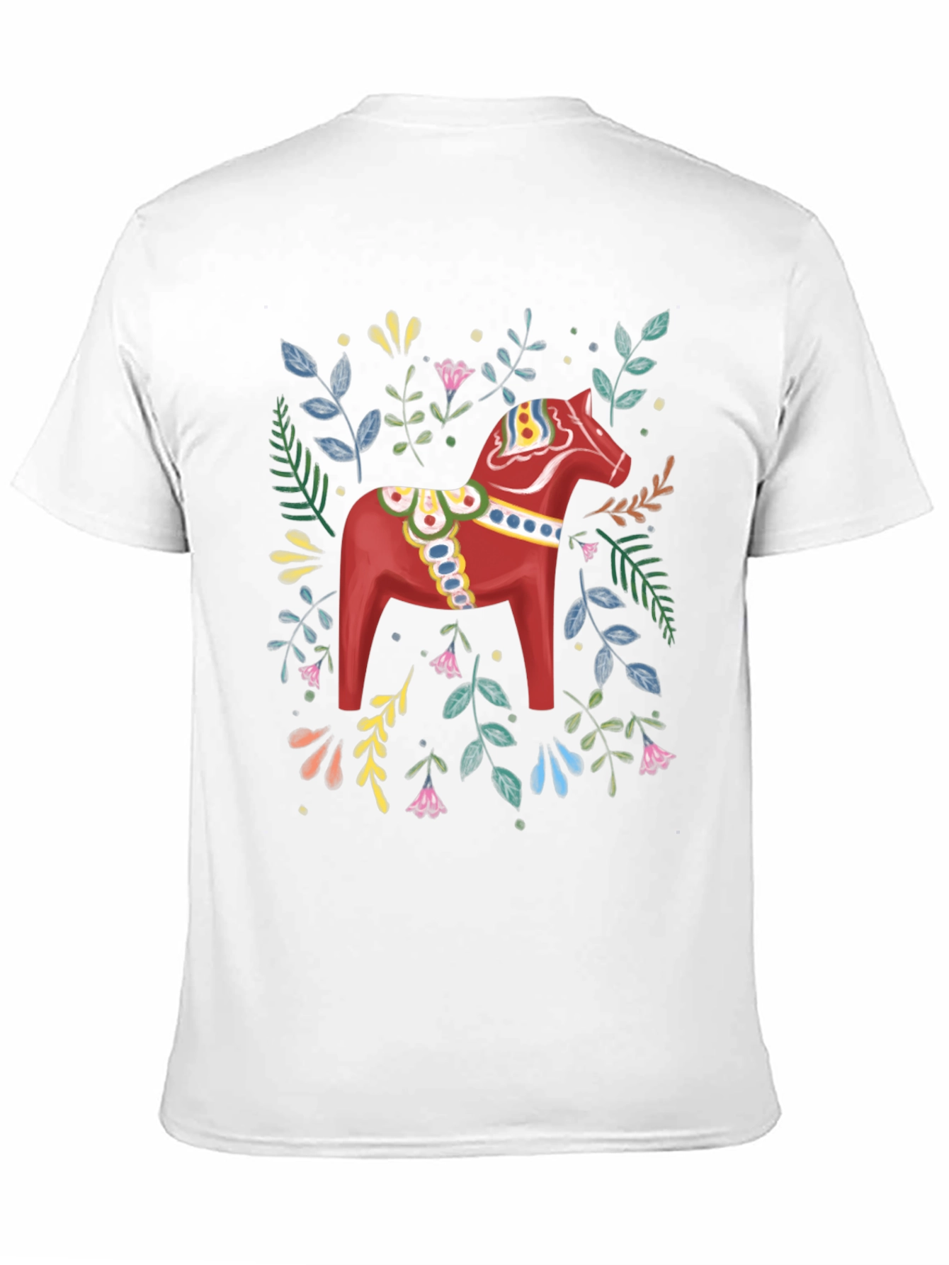 Dala Horse Graphic Tee - Black Cotton T-Shirt