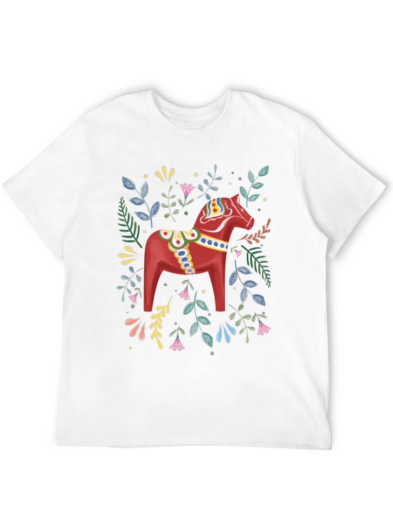 Dala Horse Graphic Tee - Black Cotton T-Shirt