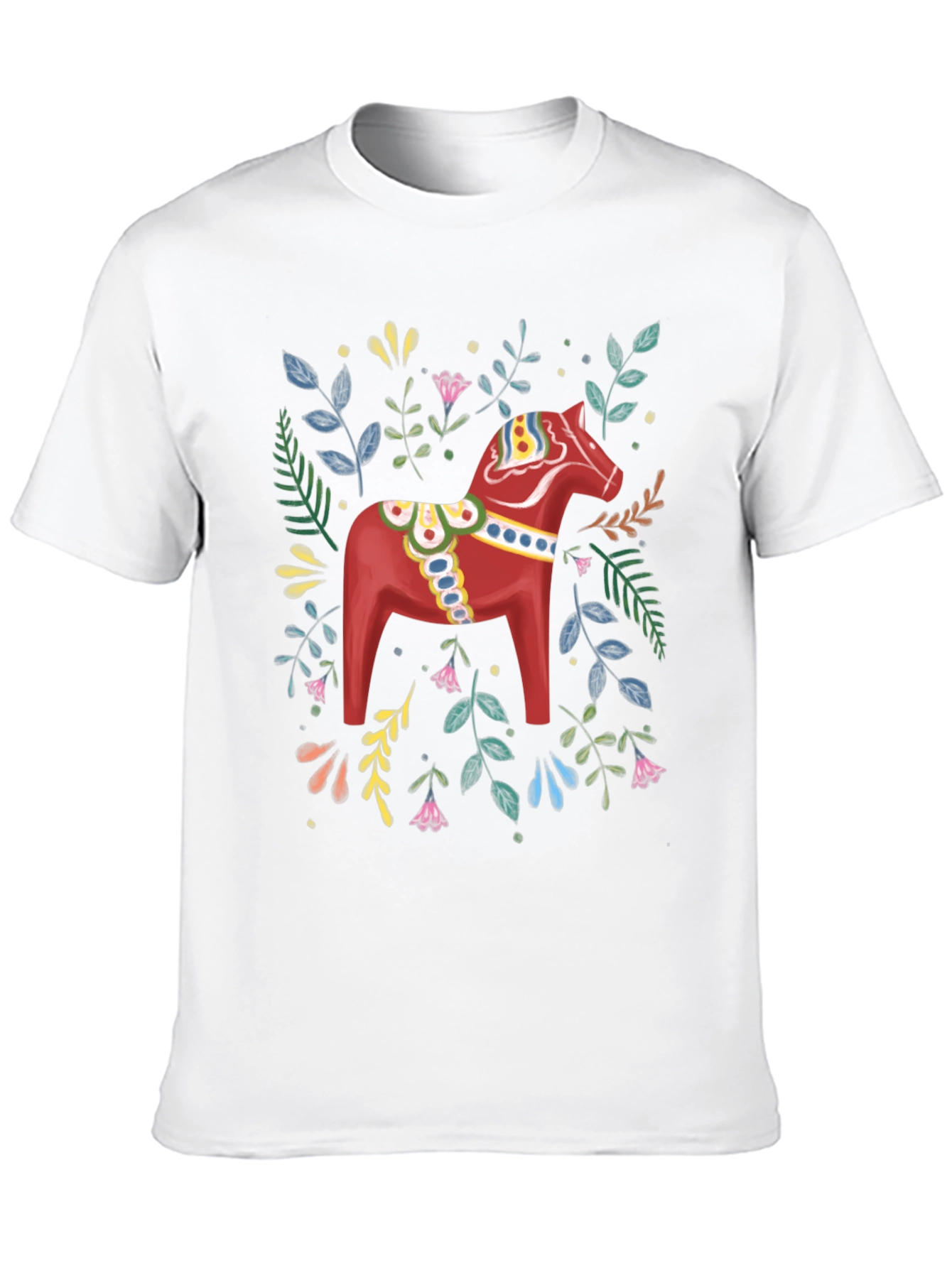 Dala Horse Graphic Tee - Black Cotton T-Shirt