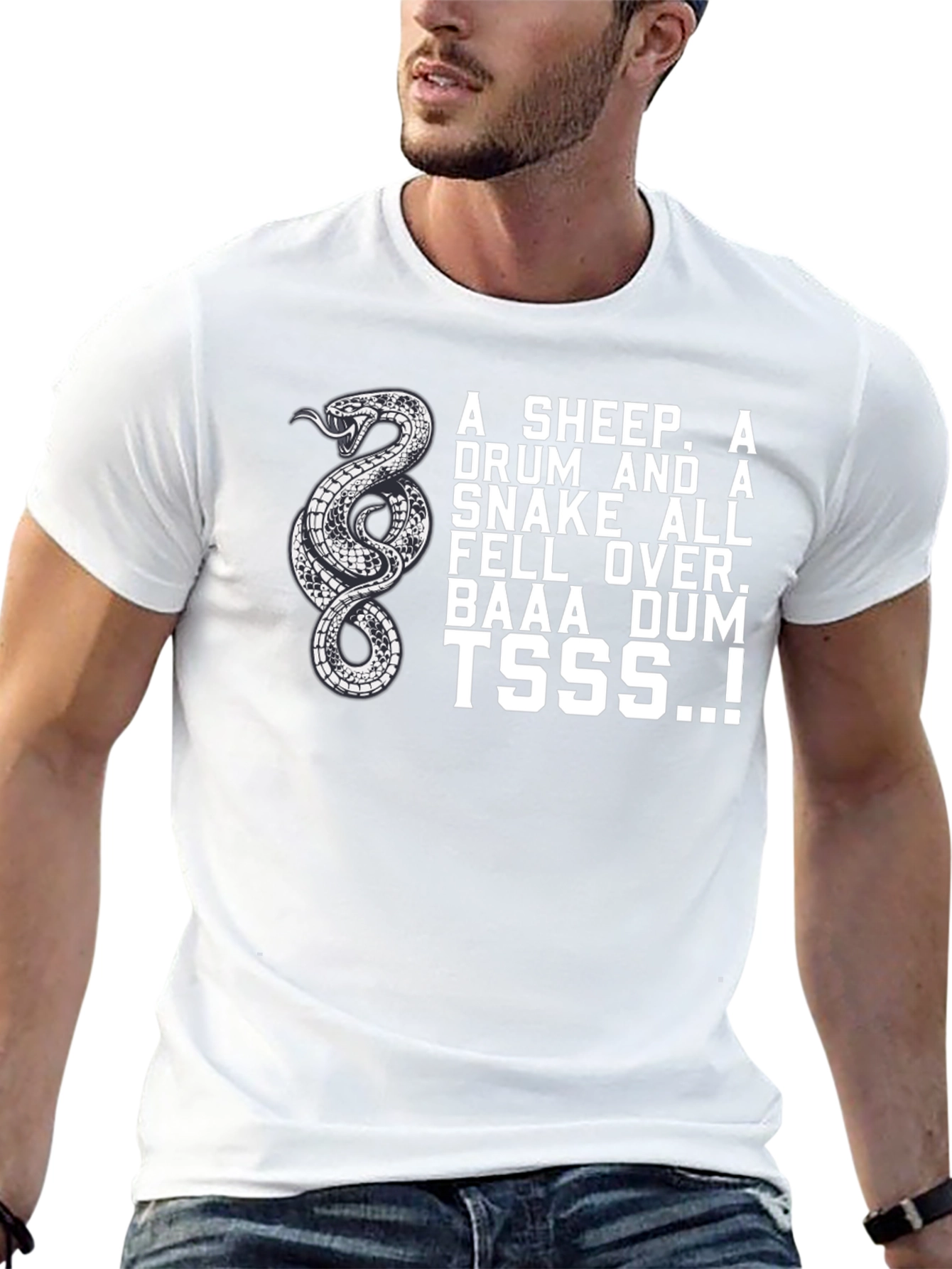 Snake Drum Sheep T-Shirt - Funny Design