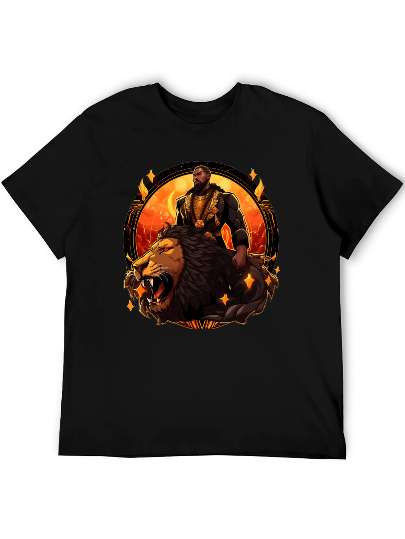 King and Lion Graphic T-Shirt - Black