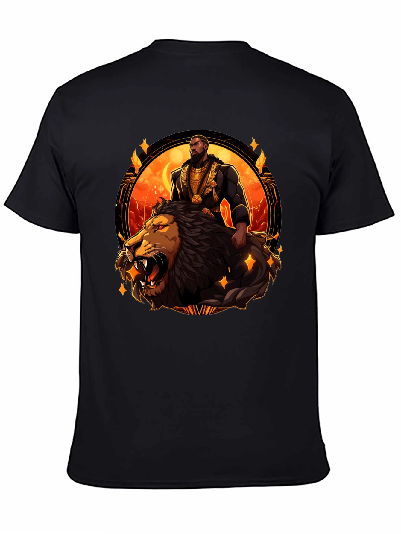King and Lion Graphic T-Shirt - Black