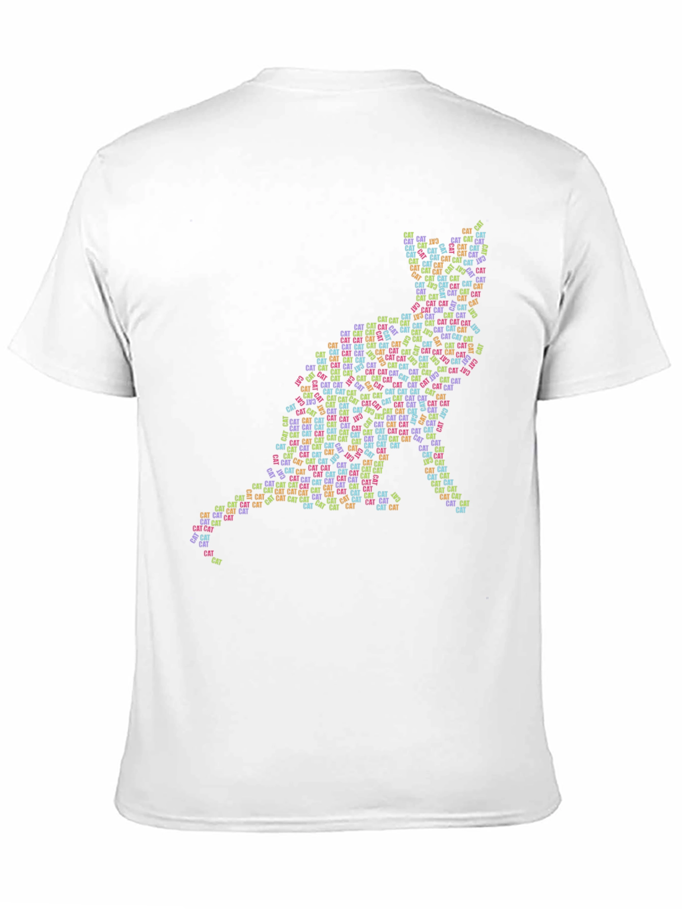 Cat Word Art T-Shirt - Black