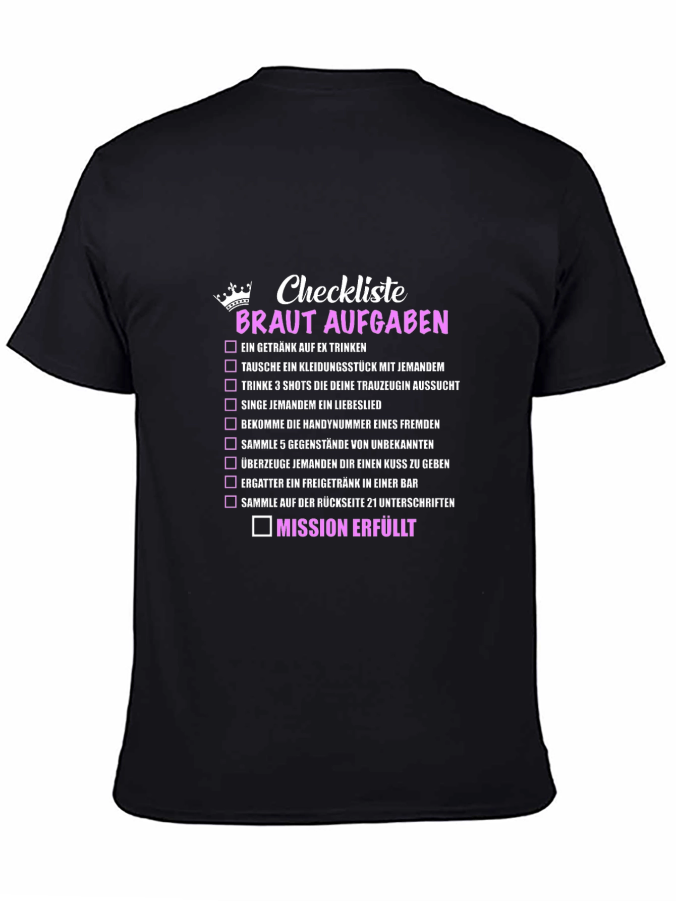 Bride To-Do List Black T-Shirt