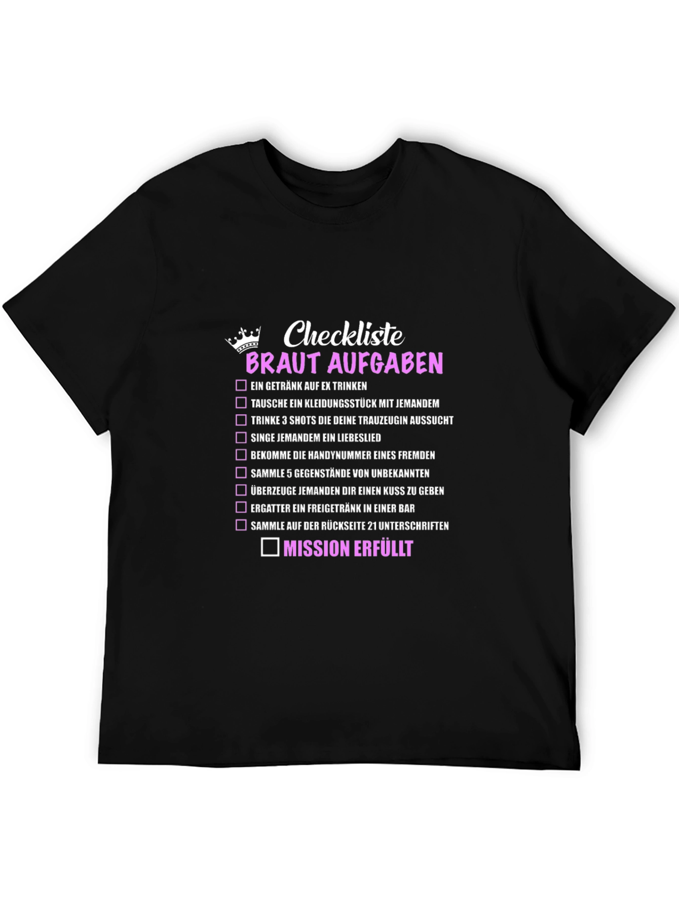 Bride To-Do List Black T-Shirt