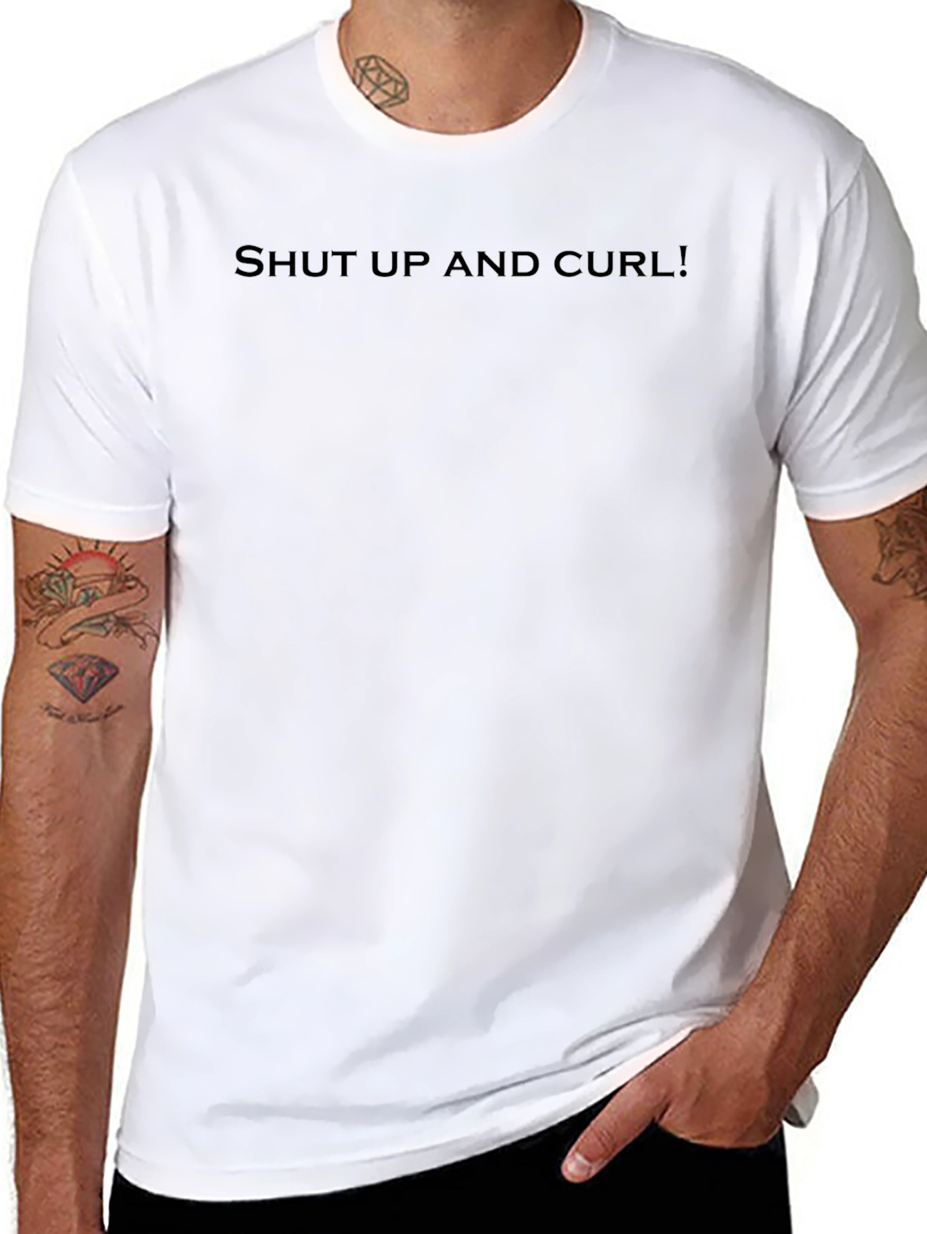 Shut Up and Curl! Black Graphic T-Shirt