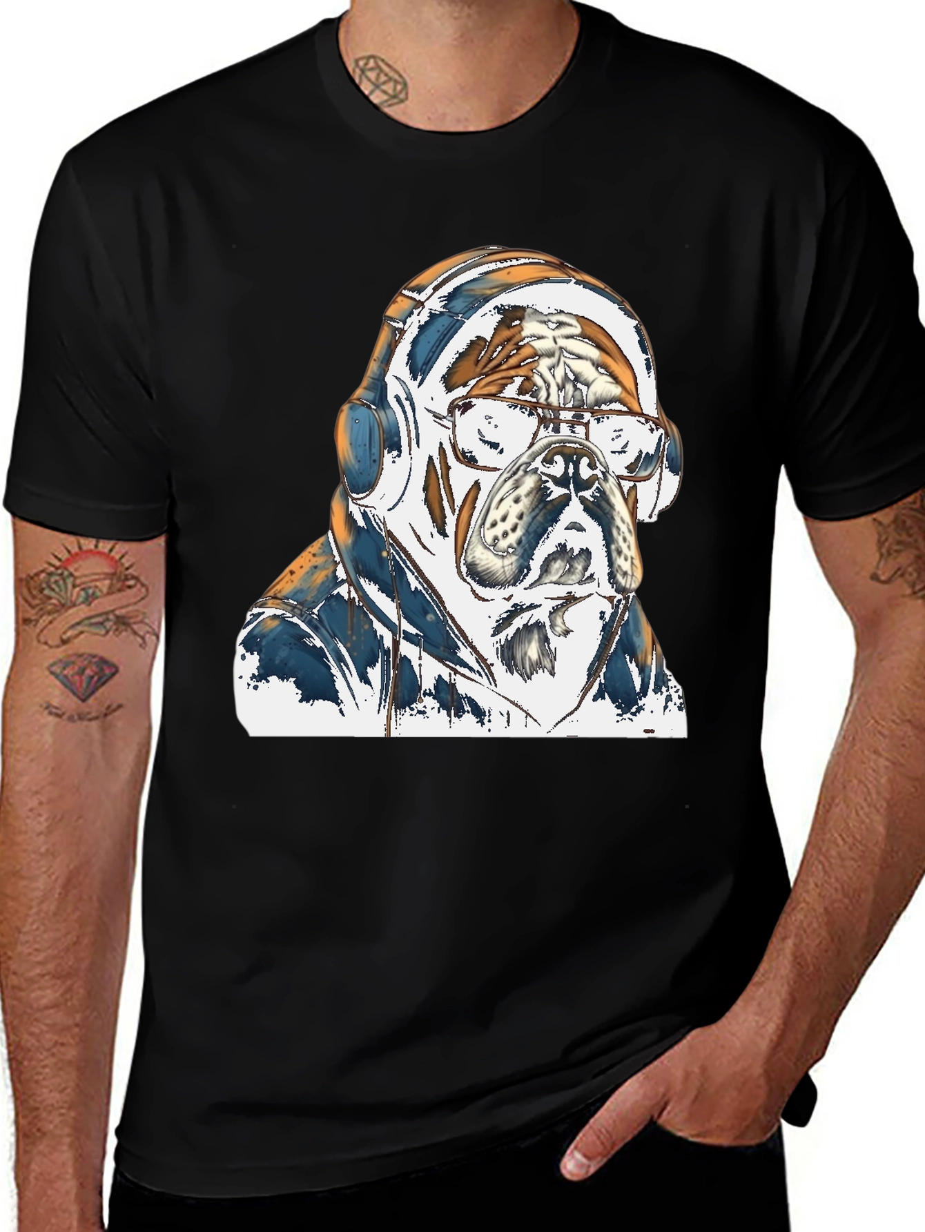 Bulldog DJ Graphic Tee - Cool & Stylish