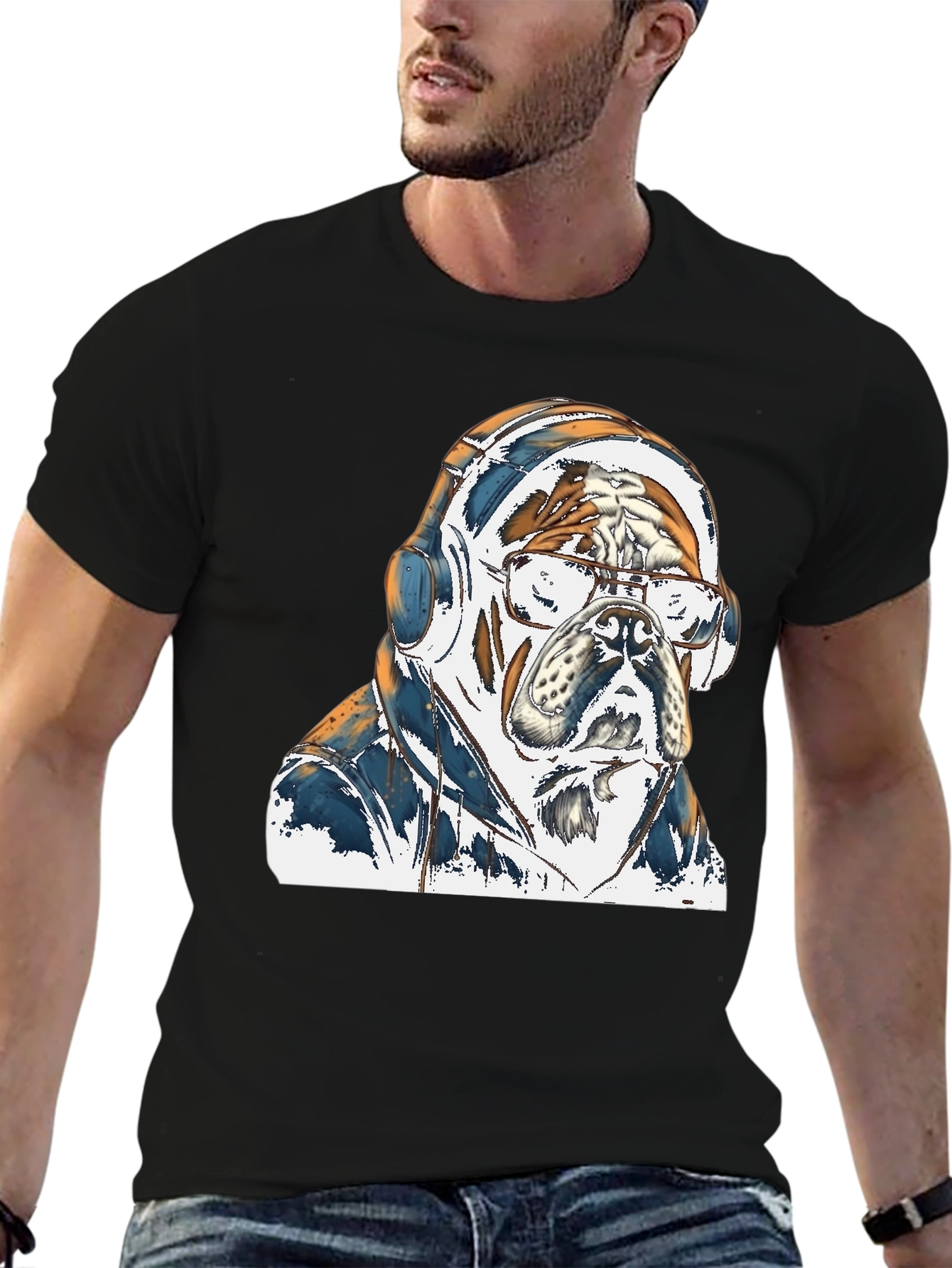 Bulldog DJ Graphic Tee - Cool & Stylish