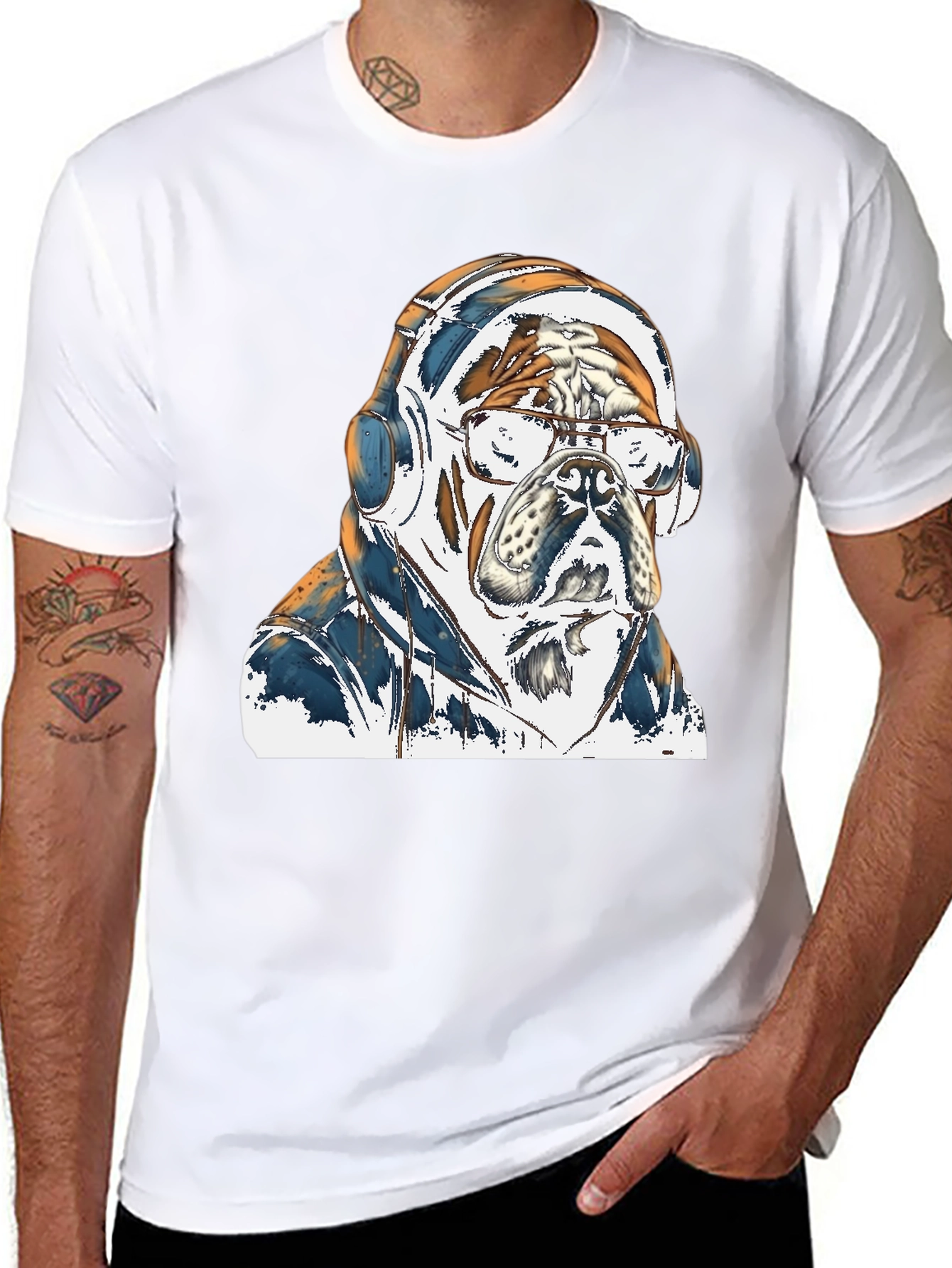 Bulldog DJ Graphic Tee - Cool & Stylish