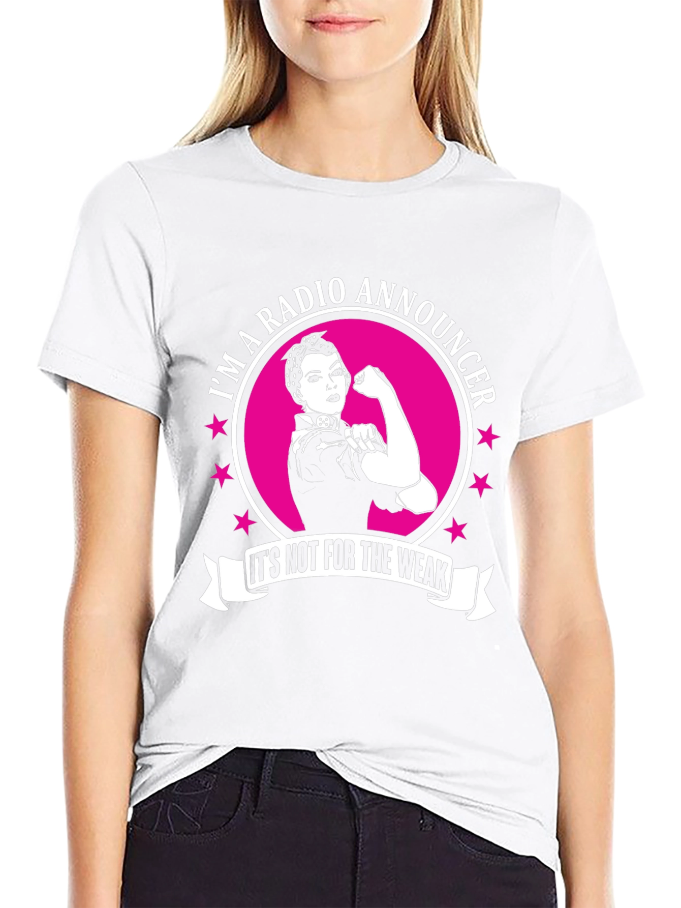 Radio Announcer Strong Woman Graphic Tee