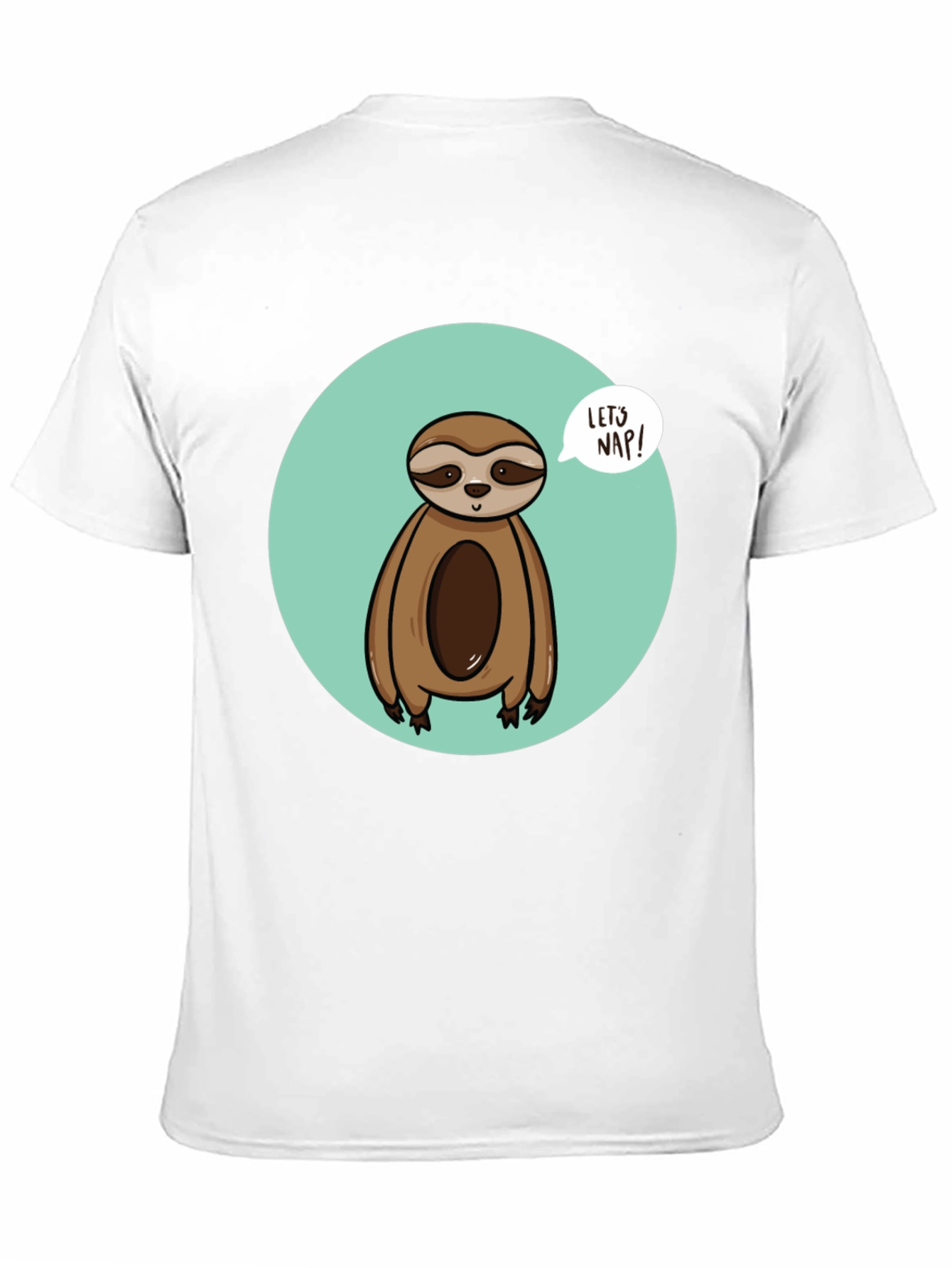 Cute Sloth Lets Nap Black T-Shirt