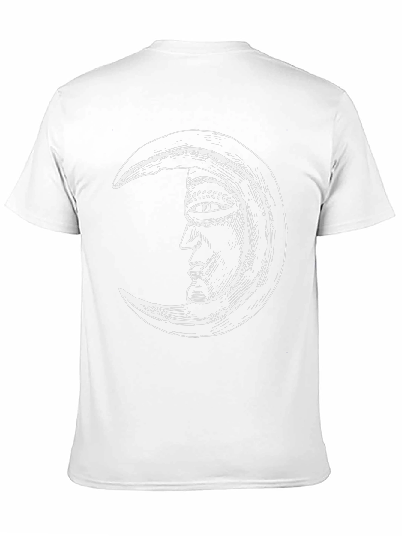 Crescent Moon Face Graphic Tee - Black Cotton T-Shirt