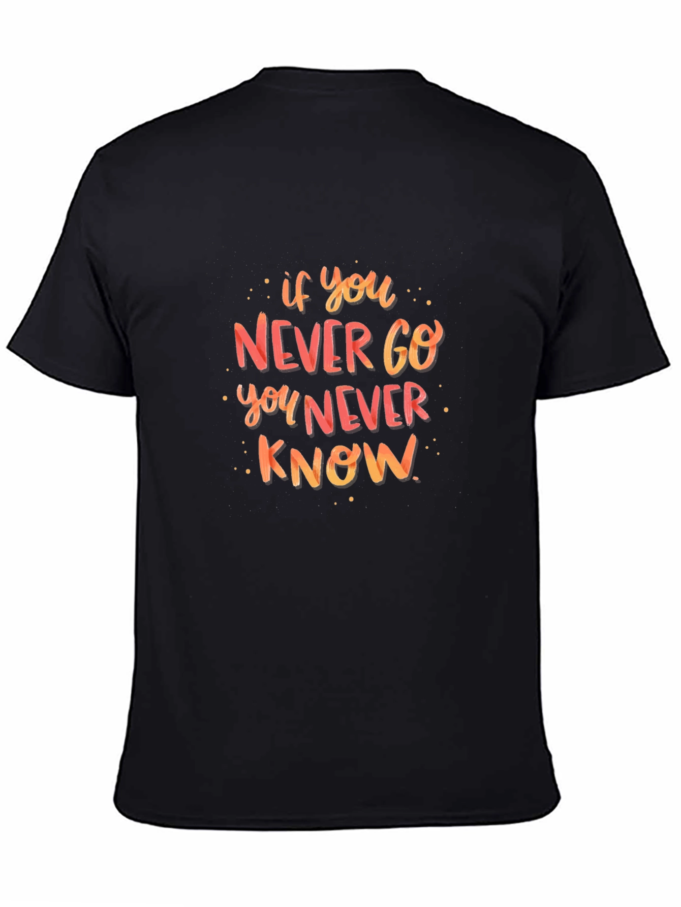 Inspirational Quote Graphic Tee - Black Cotton T-Shirt