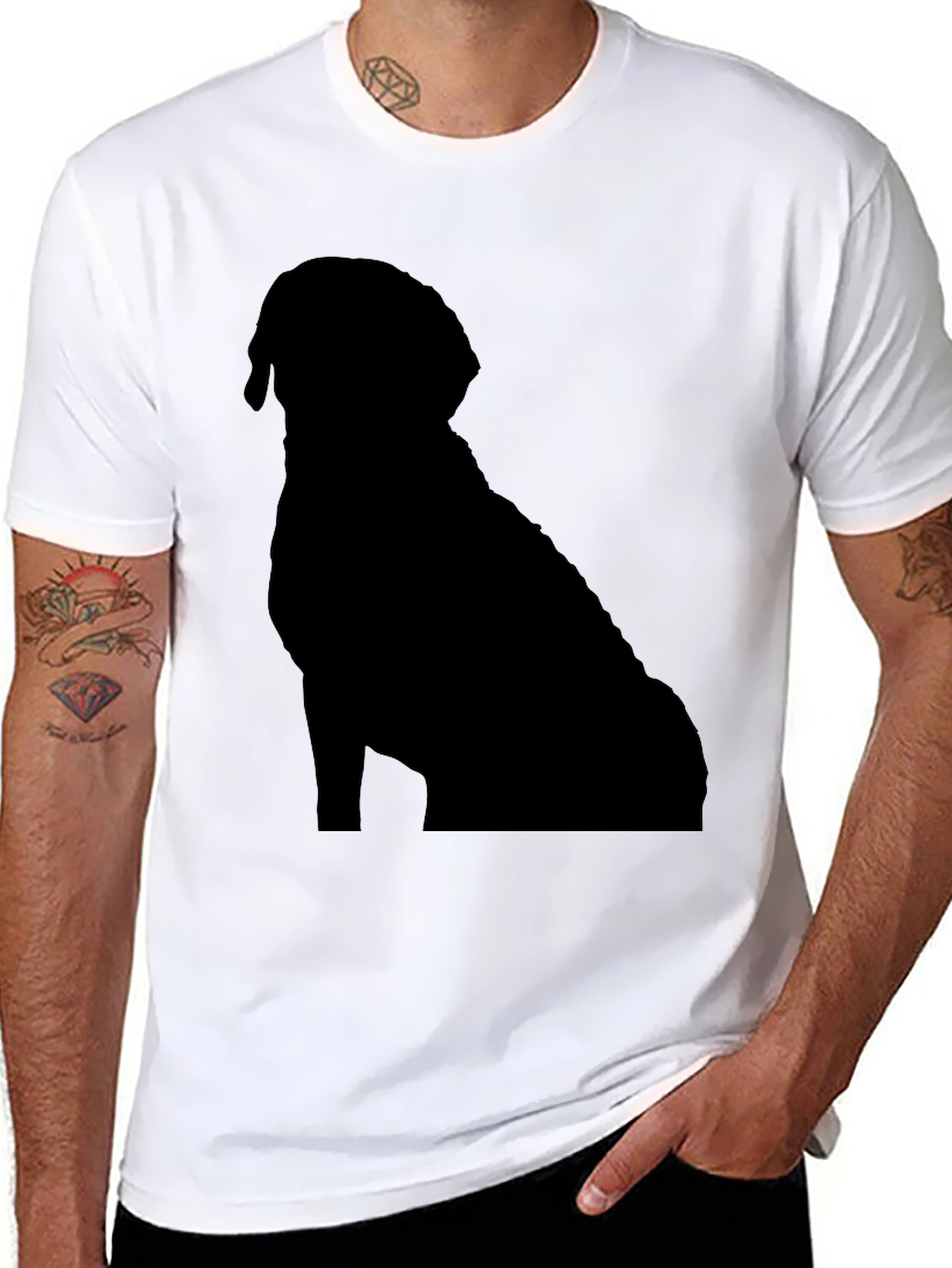 Black Dog Silhouette Graphic Tee