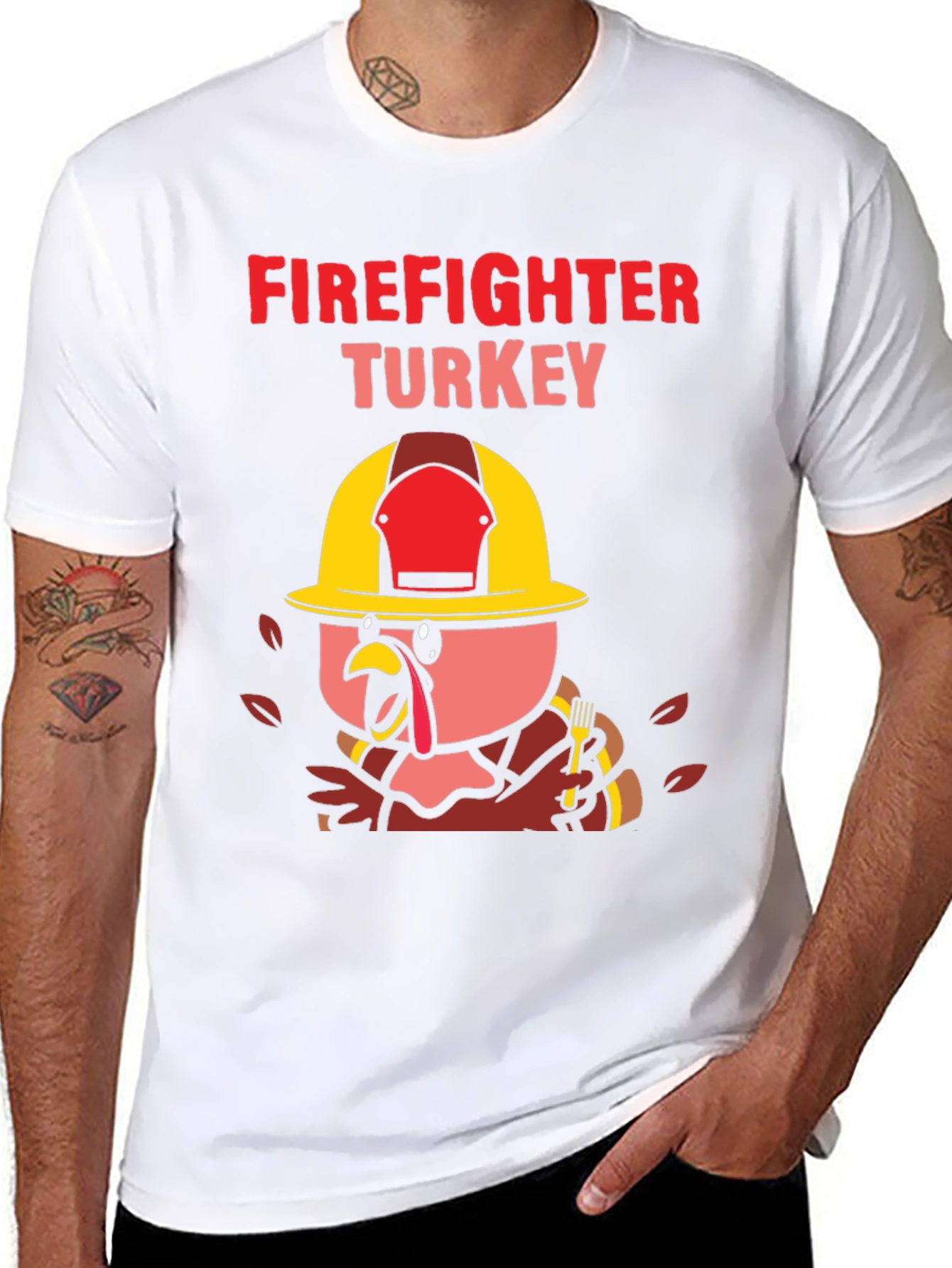 Firefighter Turkey Thanksgiving T-Shirt