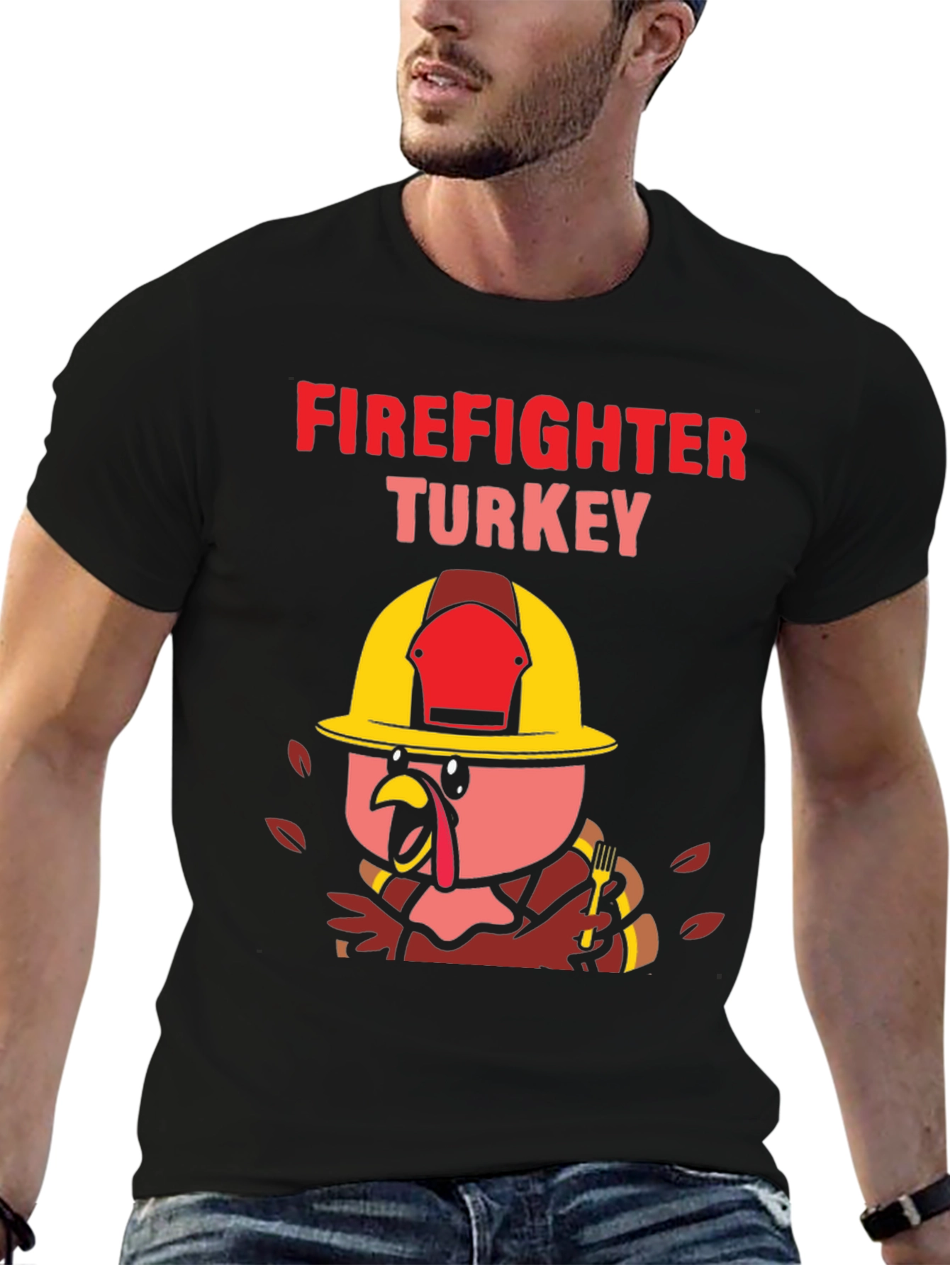 Firefighter Turkey Thanksgiving T-Shirt