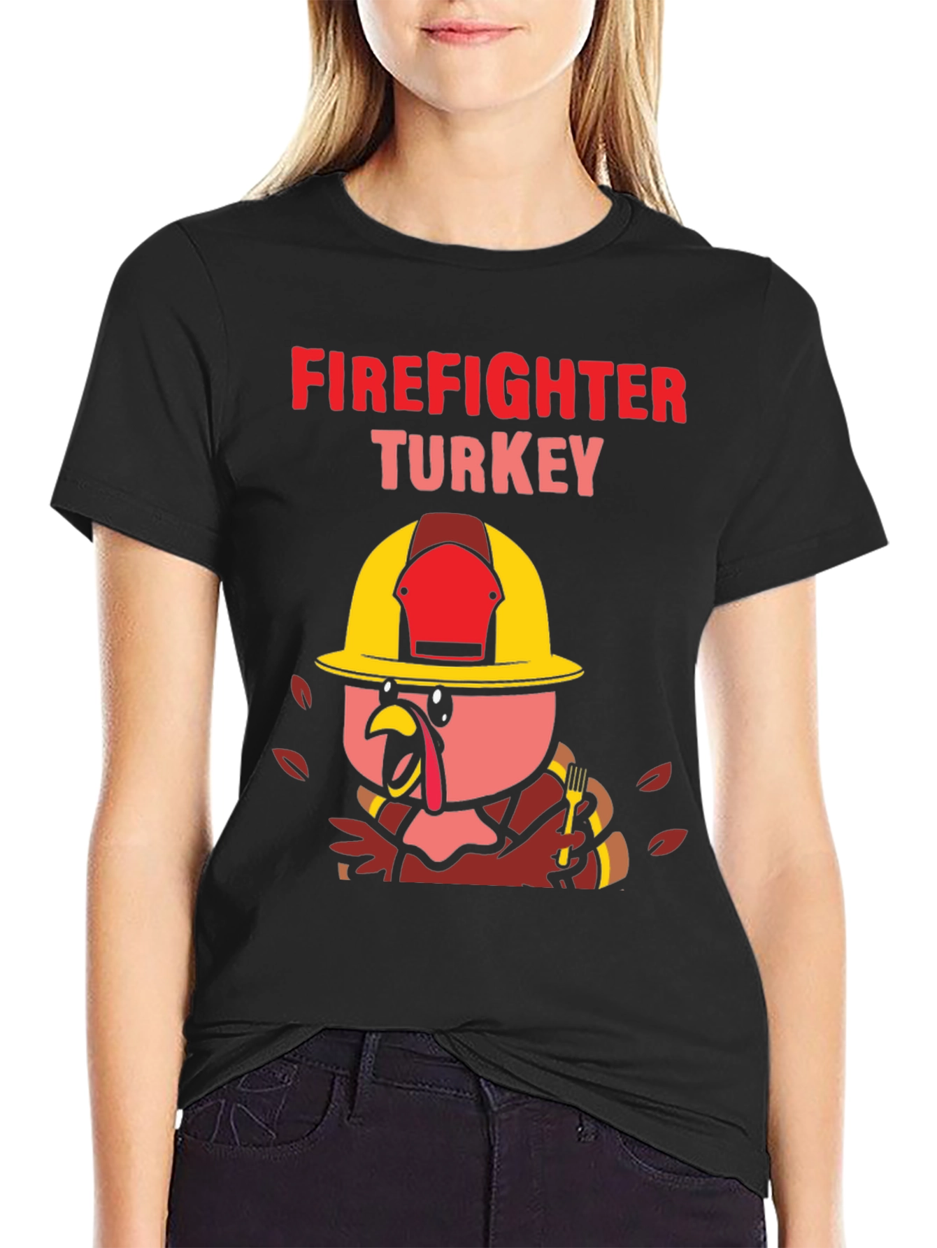 Firefighter Turkey Thanksgiving T-Shirt