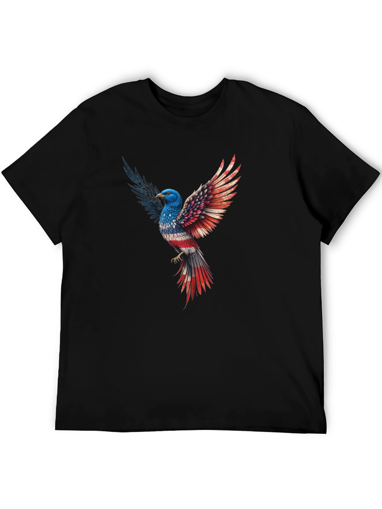 Patriotic Eagle Graphic Tee - Black