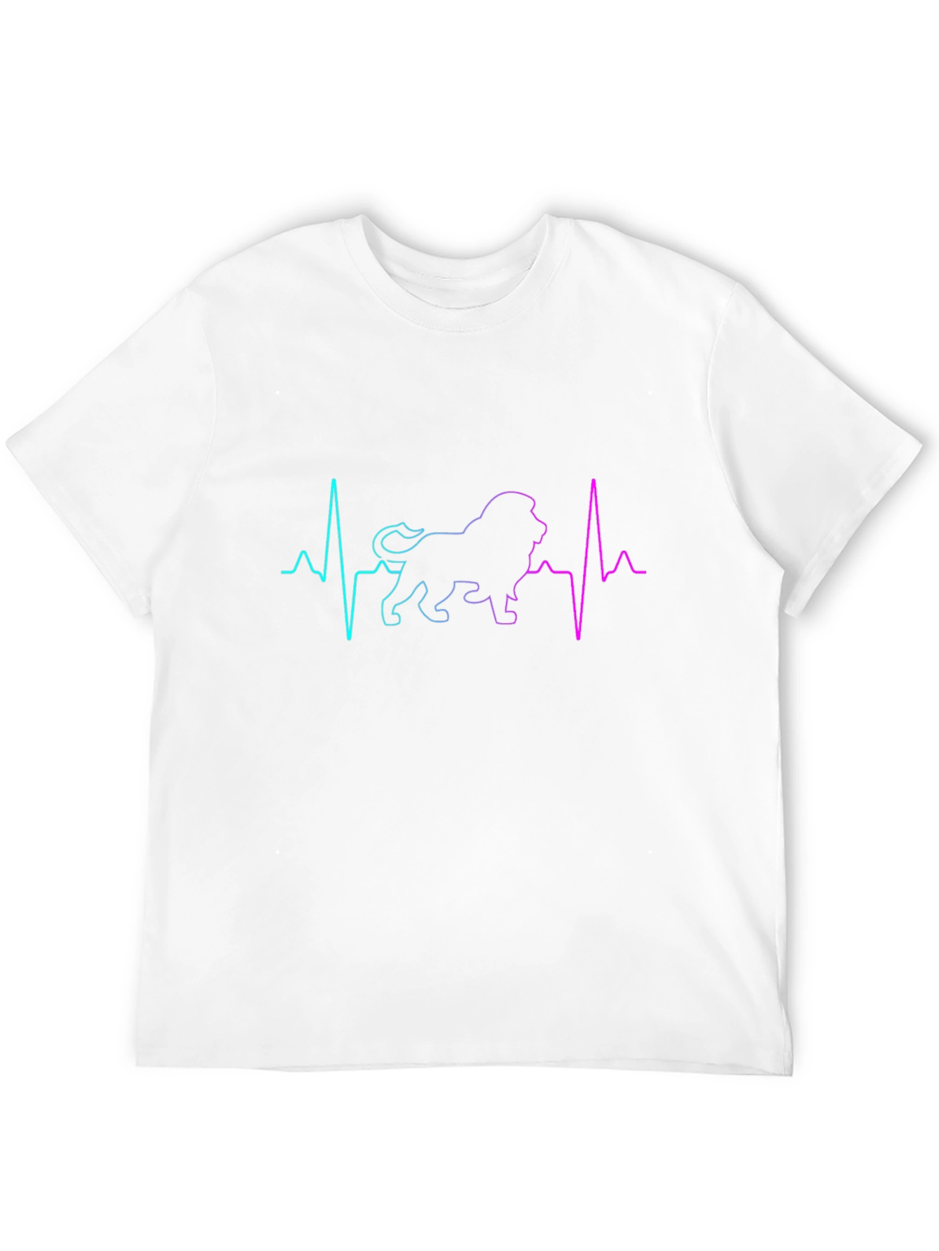 Lion Heartbeat Graphic Tee - Cool Animal Lovers Shirt