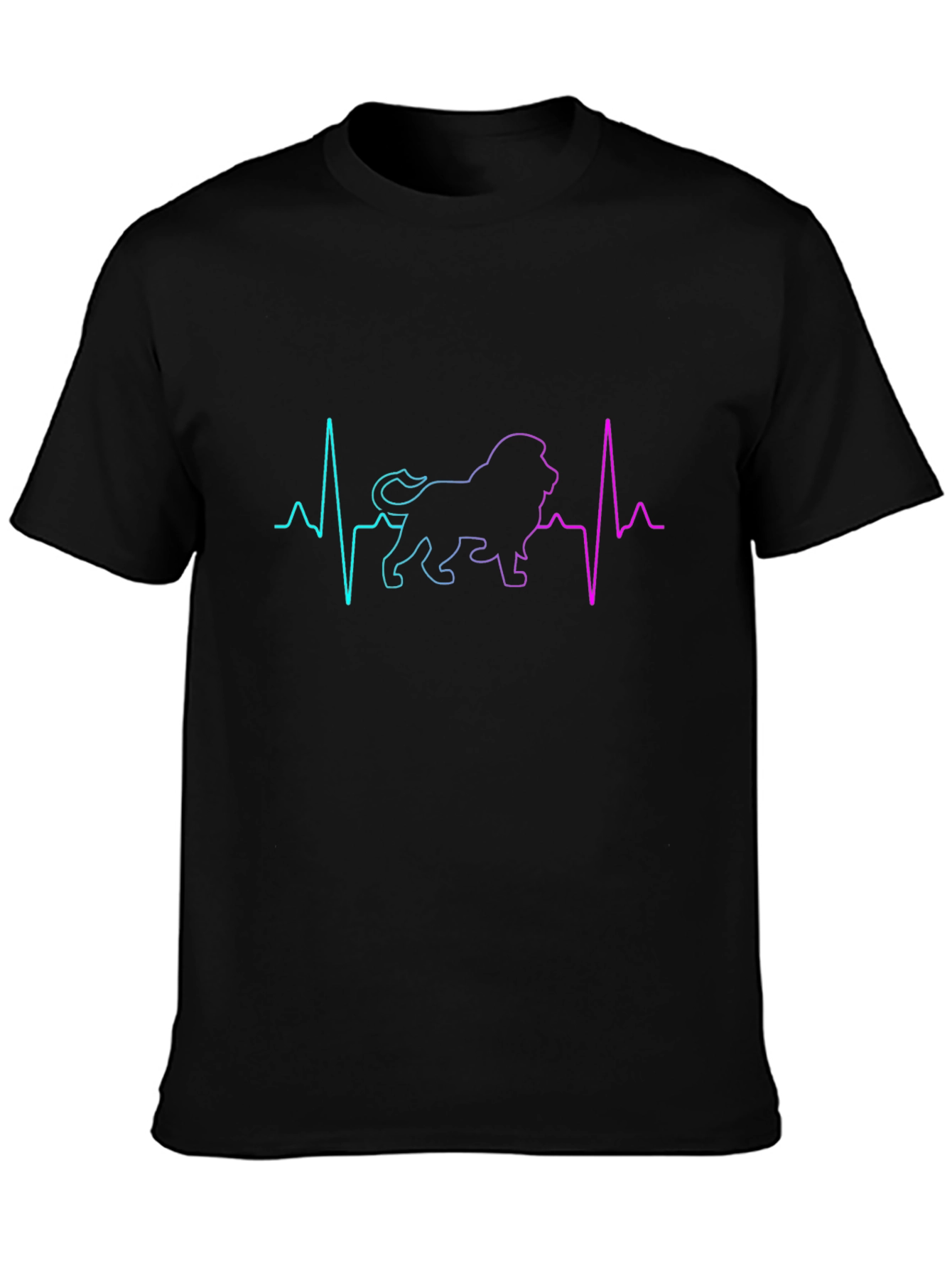 Lion Heartbeat Graphic Tee - Cool Animal Lovers Shirt
