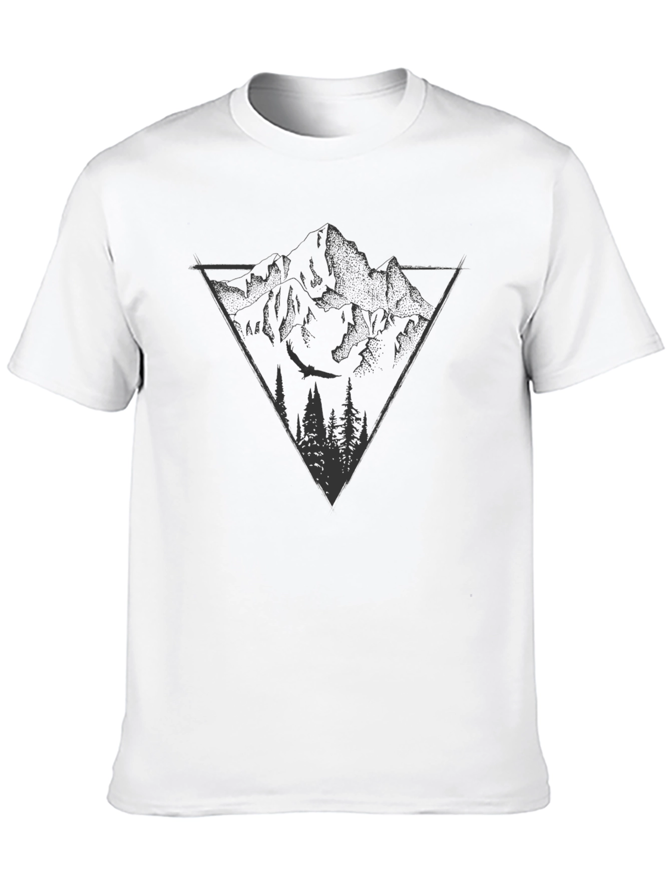 Mountain Graphic Tee - Black Cotton T-Shirt