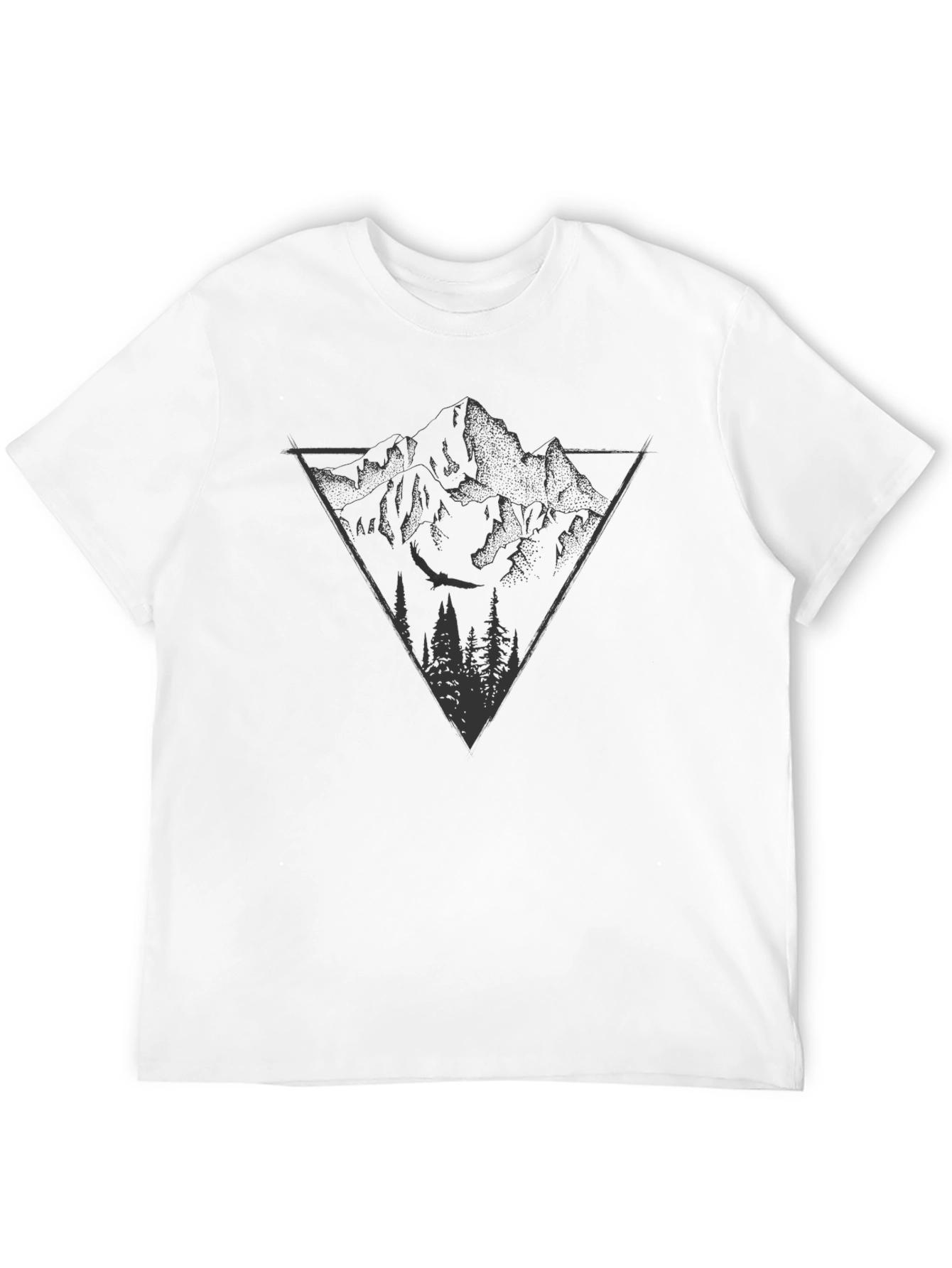 Mountain Graphic Tee - Black Cotton T-Shirt