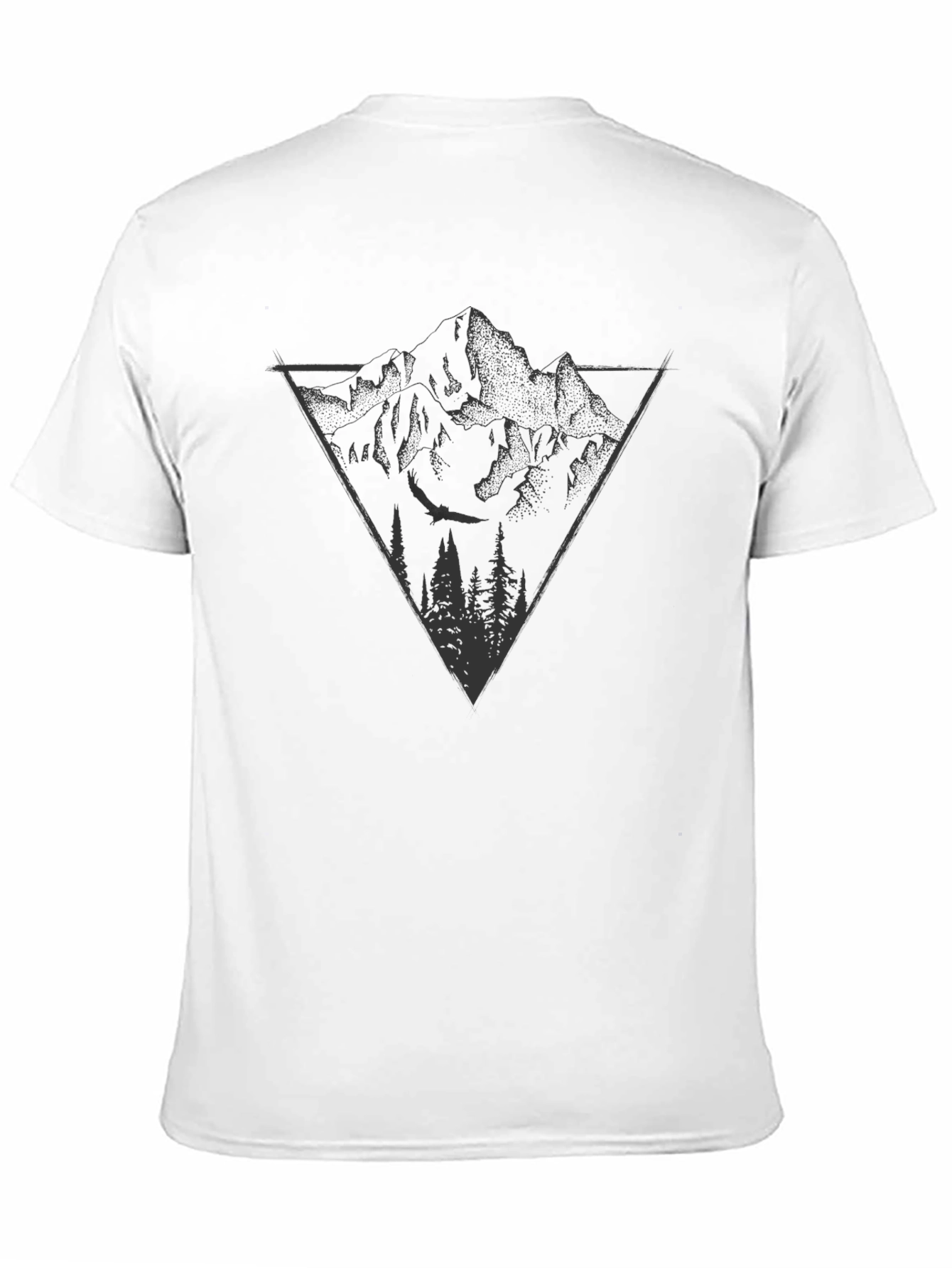 Mountain Graphic Tee - Black Cotton T-Shirt