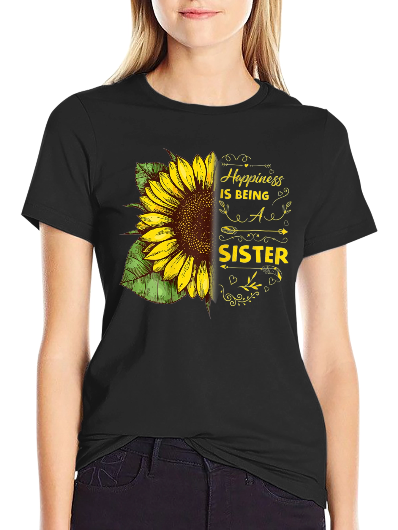 Happiness is Being a Sister Sunflower T-Shirt